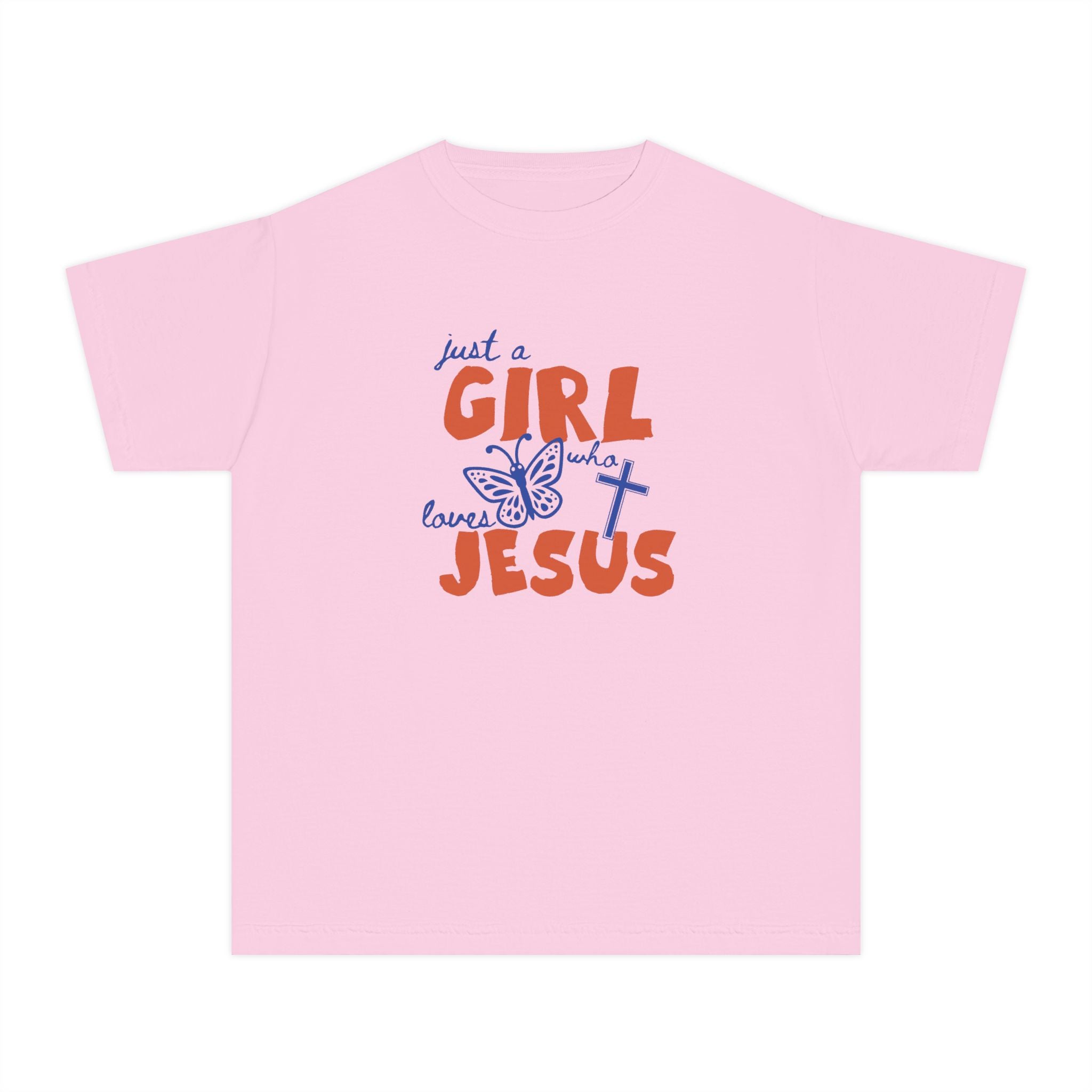 Youth Tee — "Just a Girl Who Loves Jesus" Christian Tee