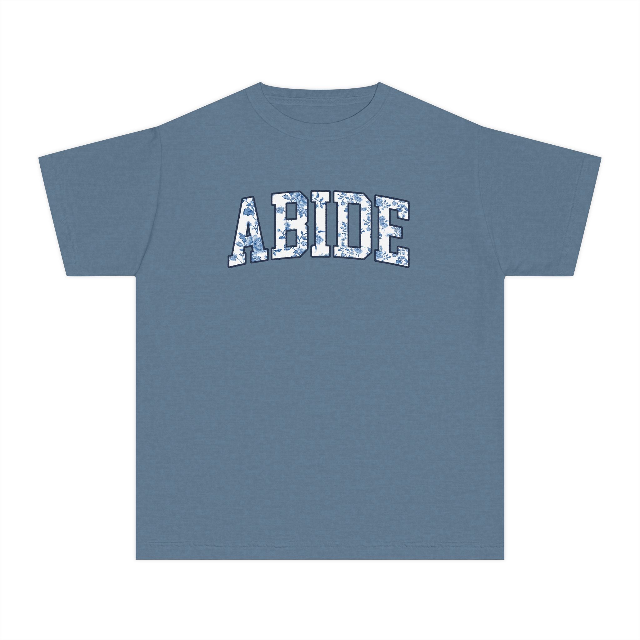 Youth Tee — 'ABIDE' Floral Graphic T-Shirt