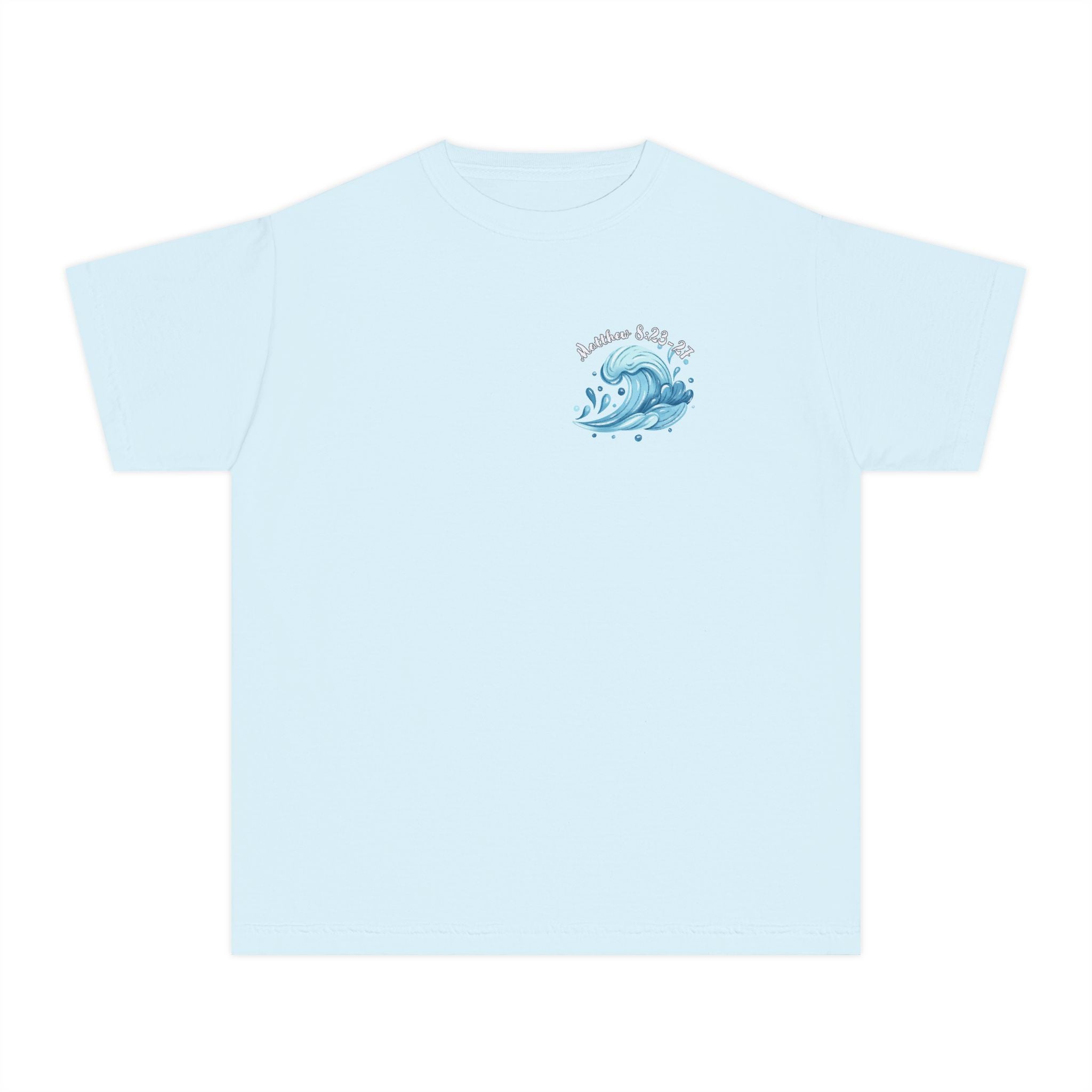 Youth Tee — "The Wind and Waves" Surf Wave Graphic Shirt (Kids Coastal Summer Tee)