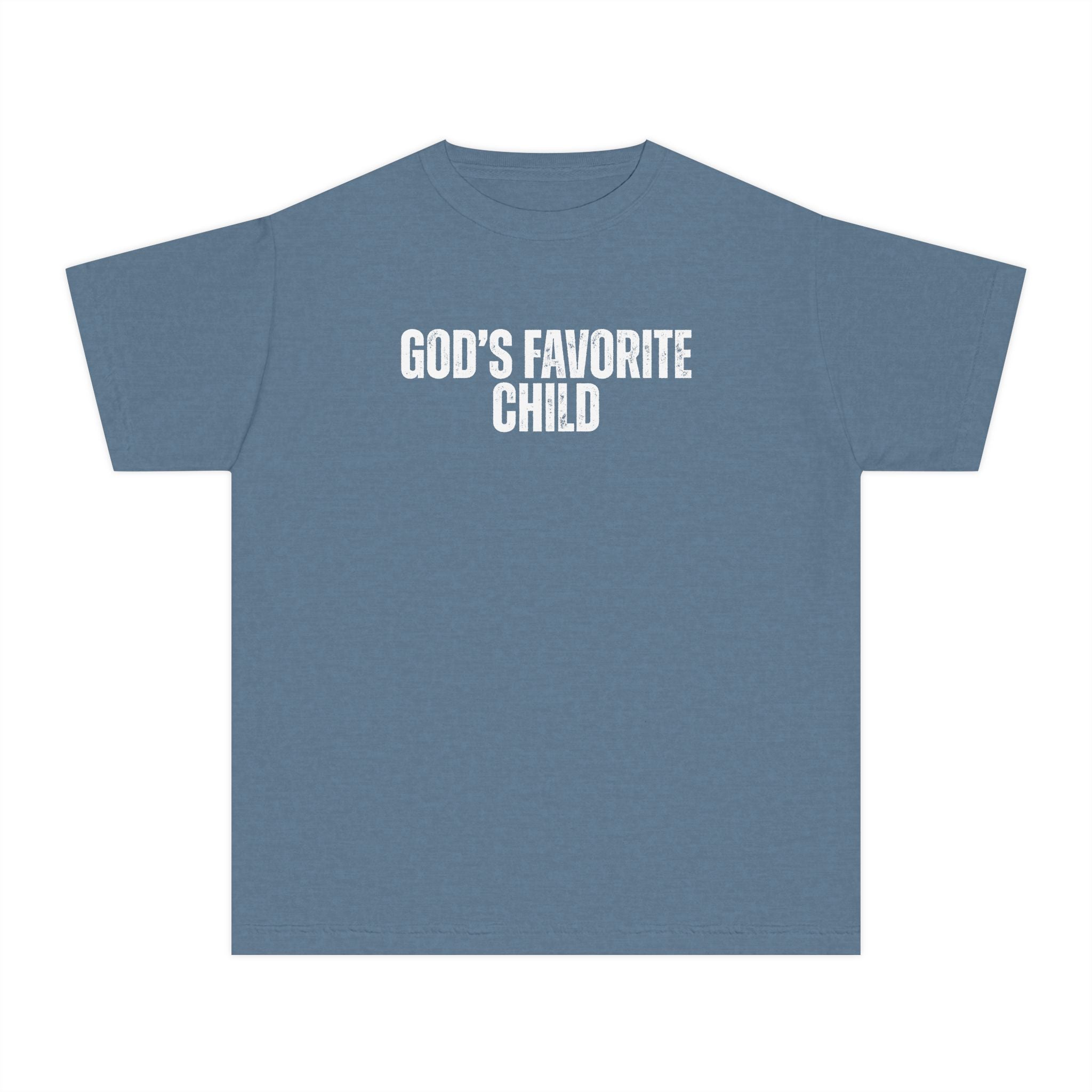 Youth T-Shirt "God's Favorite Child" – Faith-Based Kids Tee, Christian Message Gift