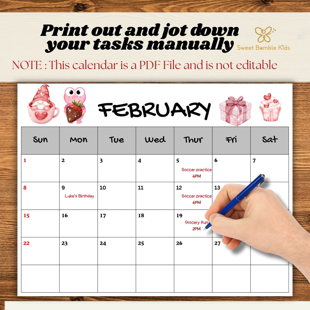 2026 Printable Calendar for Kids