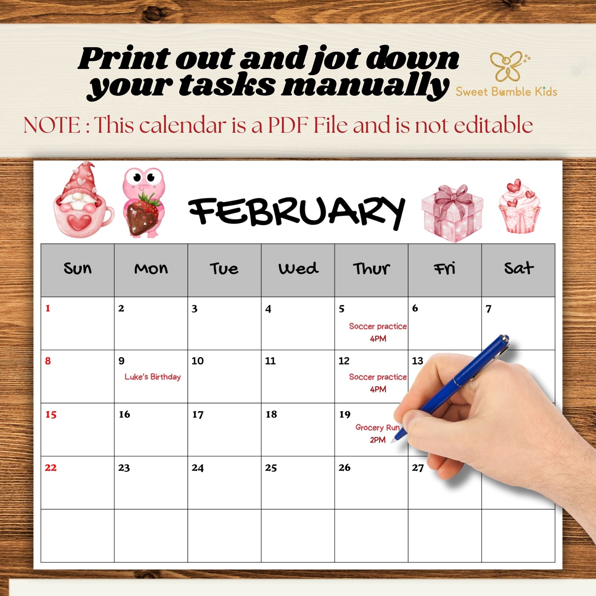 2026 Printable Calendar for Kids