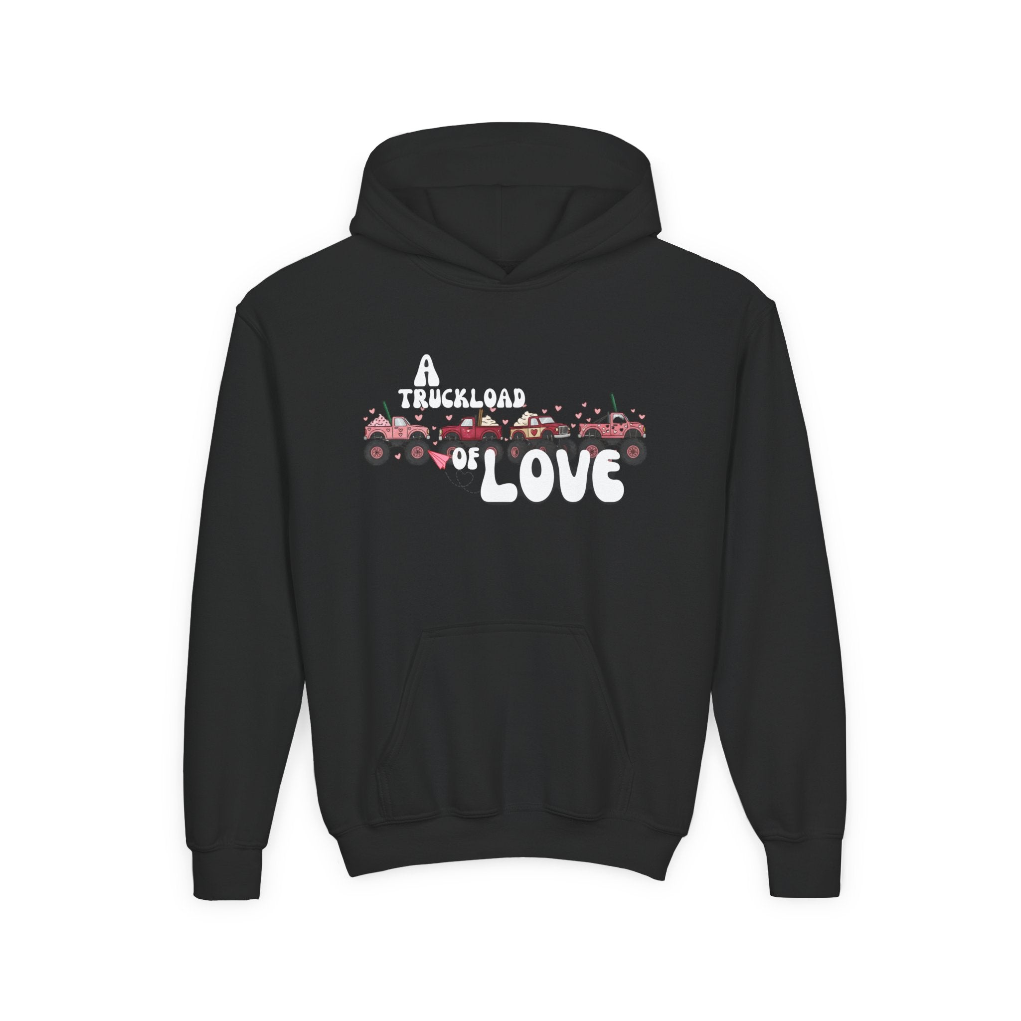 Youth Hoodie – Monster Truck Fleet Love Graphic