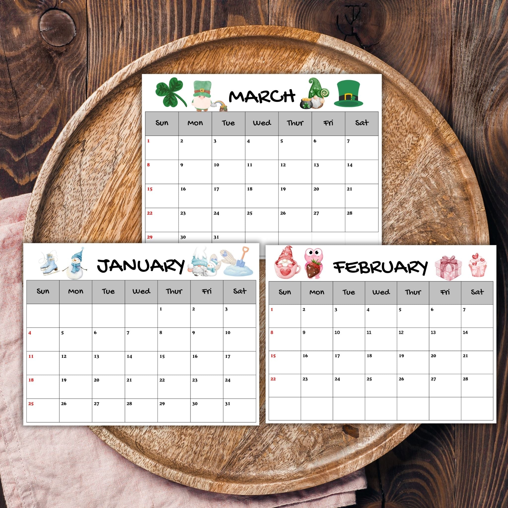 2026 Printable Calendar for Kids