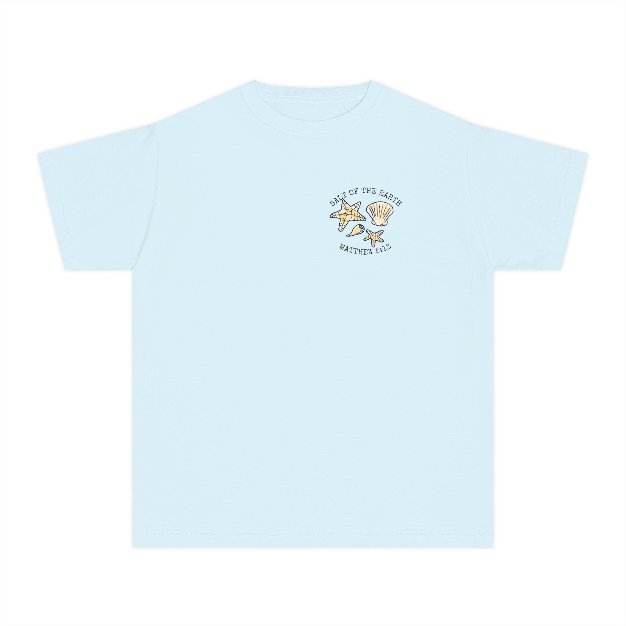 Youth Tee — "Stay Salty" Sea Shells Matthew 5:13 Christian Beach Shirt
