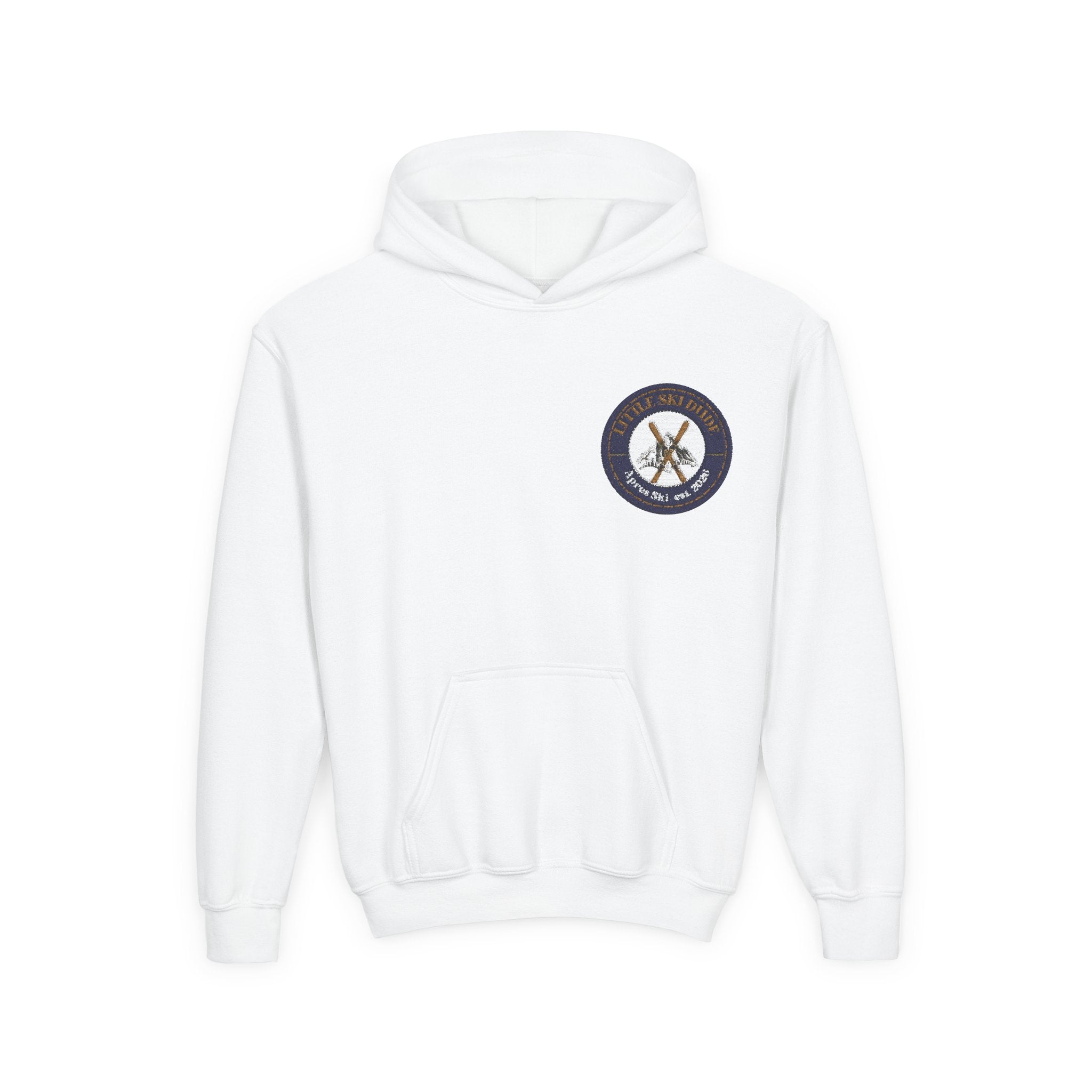 Little Ski Dude Kids Hoodie — Alpine Social Club Vintage Ski Crest