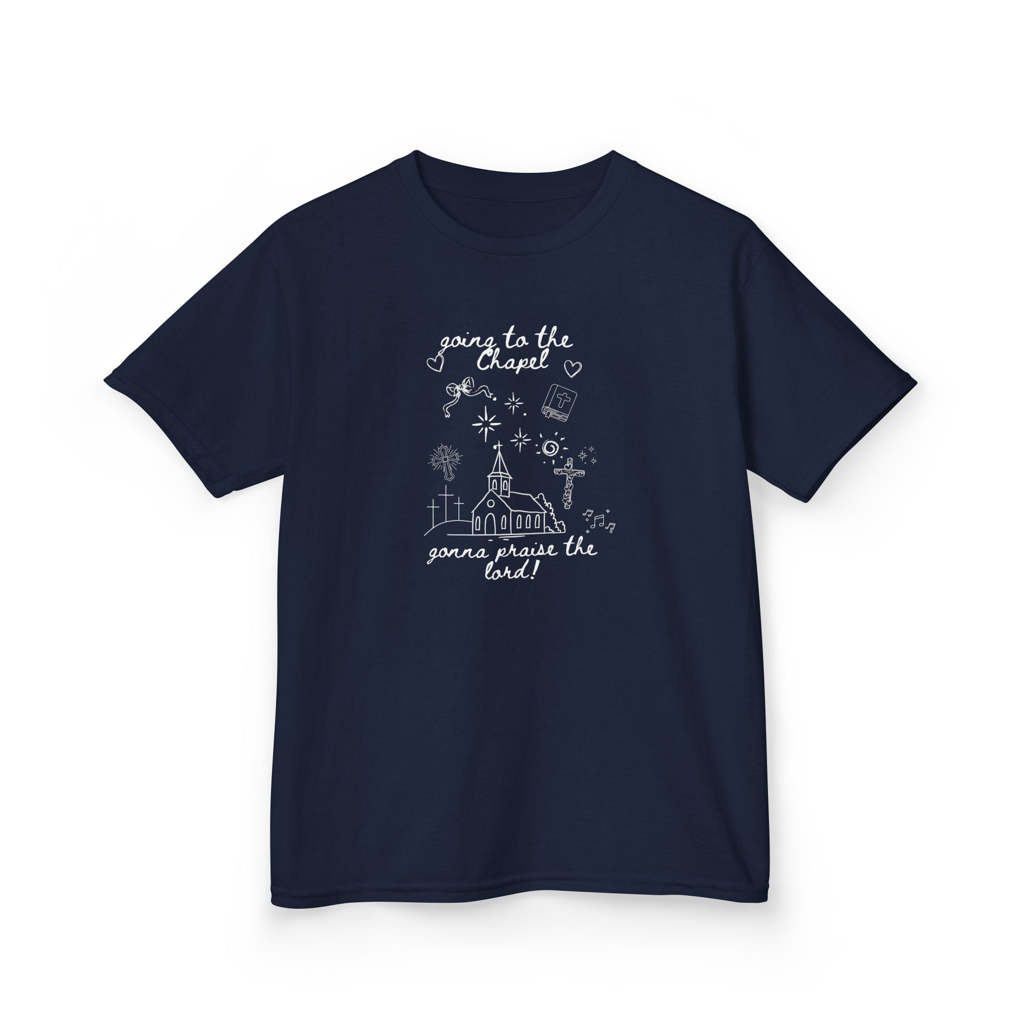 "Going to the Chapel, Gonna Praise the Lord" Church Kids Graphic T‑Shirt