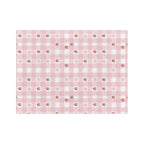 Pink Gingham Strawberry Throw Blanket — Cozy Velveteen Microfiber for Nursery, Picnic & Spring Décor