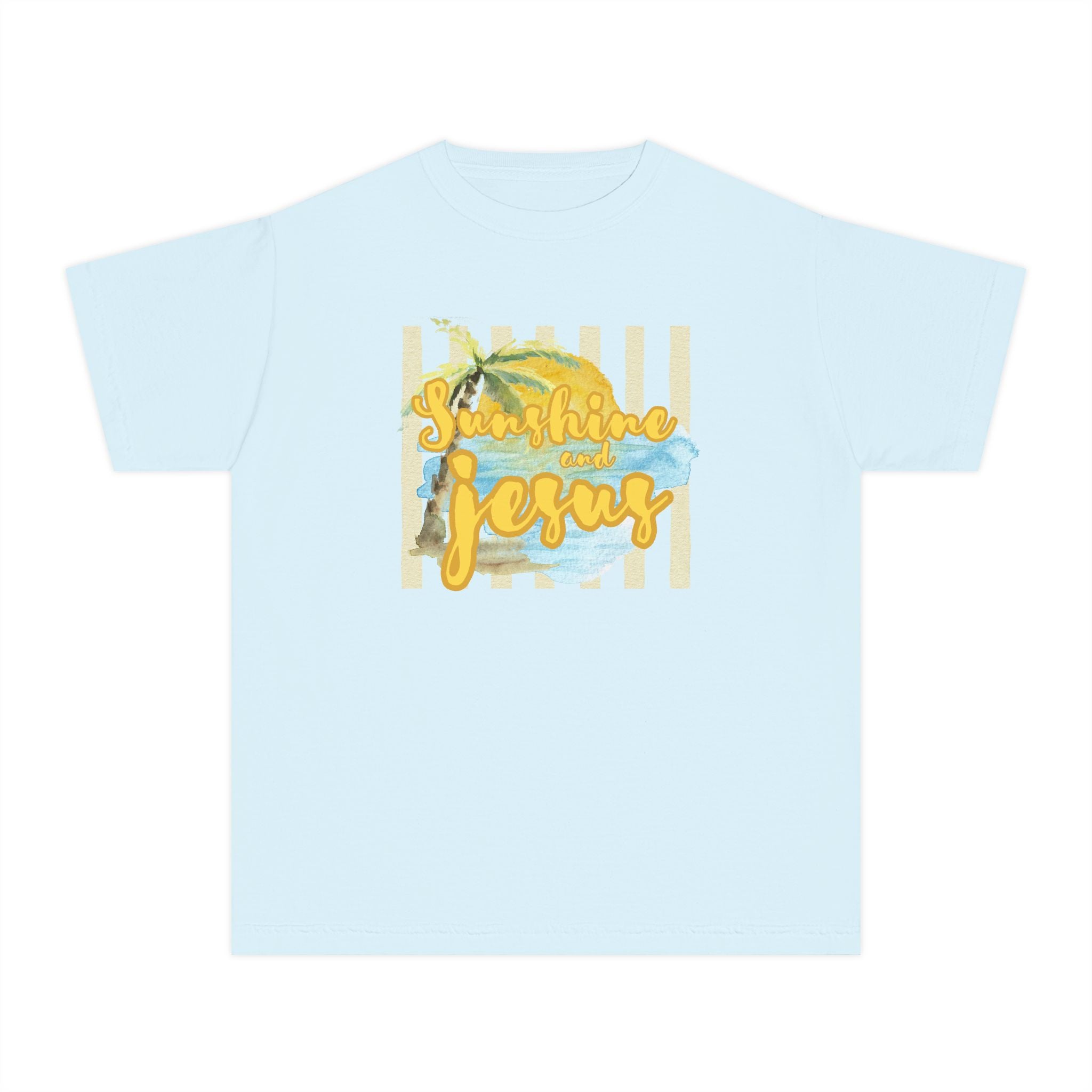 Youth Tee — "Sunshine and Jesus" Palm Beach Christian Graphic Shirt