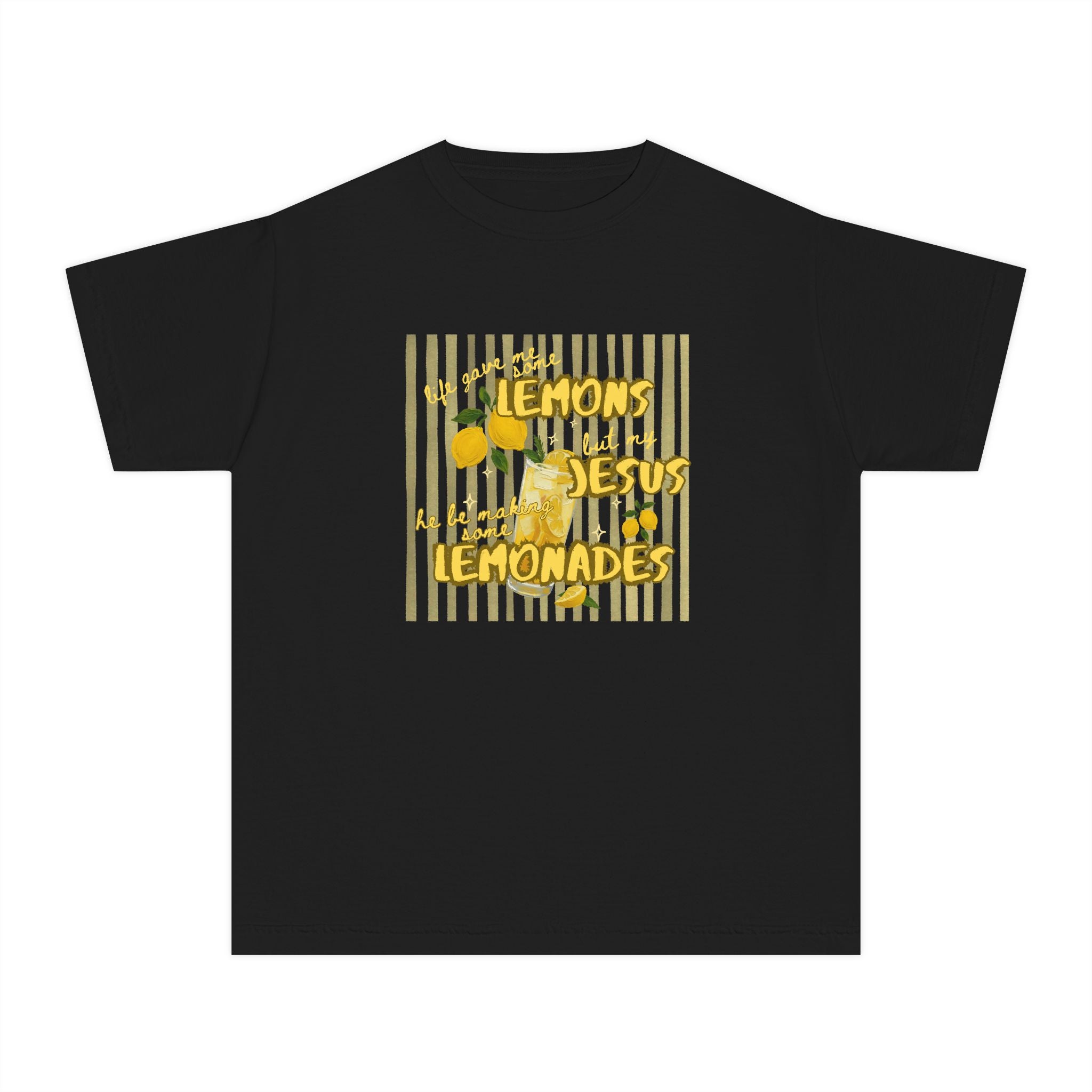 Youth Lemonade Tee – “When Life Gives Lemons Let Us Be Makers of Lemonade” Christian Kids T‑Shirt