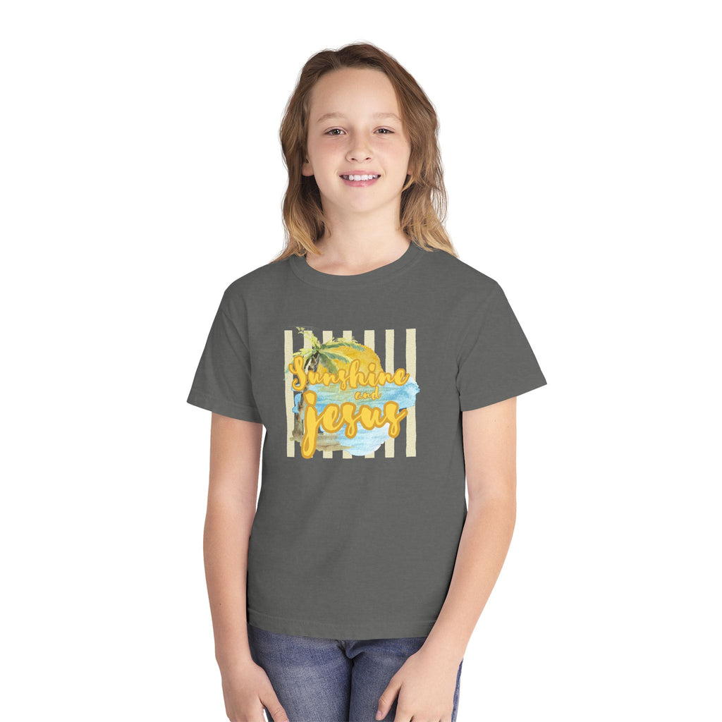 Youth Tee — "Sunshine and Jesus" Palm Beach Christian Graphic Shirt