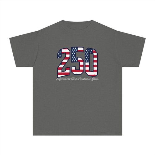 Youth Tee - "250" USA Flag Patriotic Design