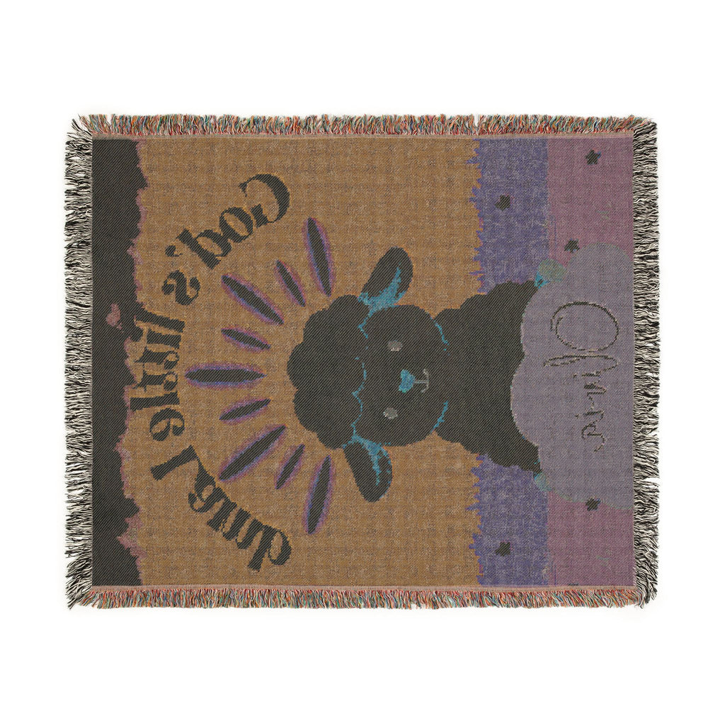 God's Little Lamb Woven Blanket | Lamb Nursery Throw, Personalized Name Option