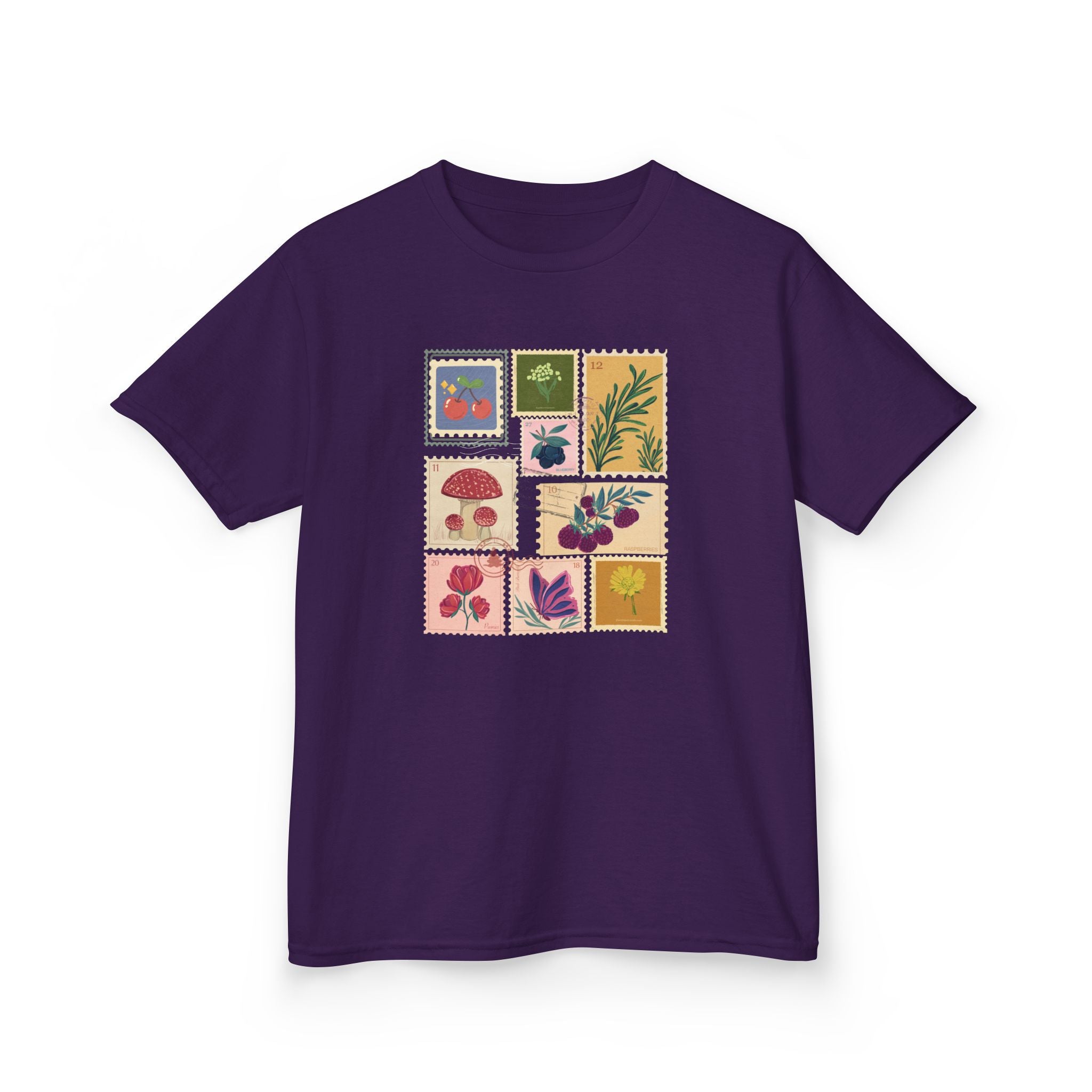 Vintage Floral Stamps Tee — Botanical postal stamps Graphic Shirt