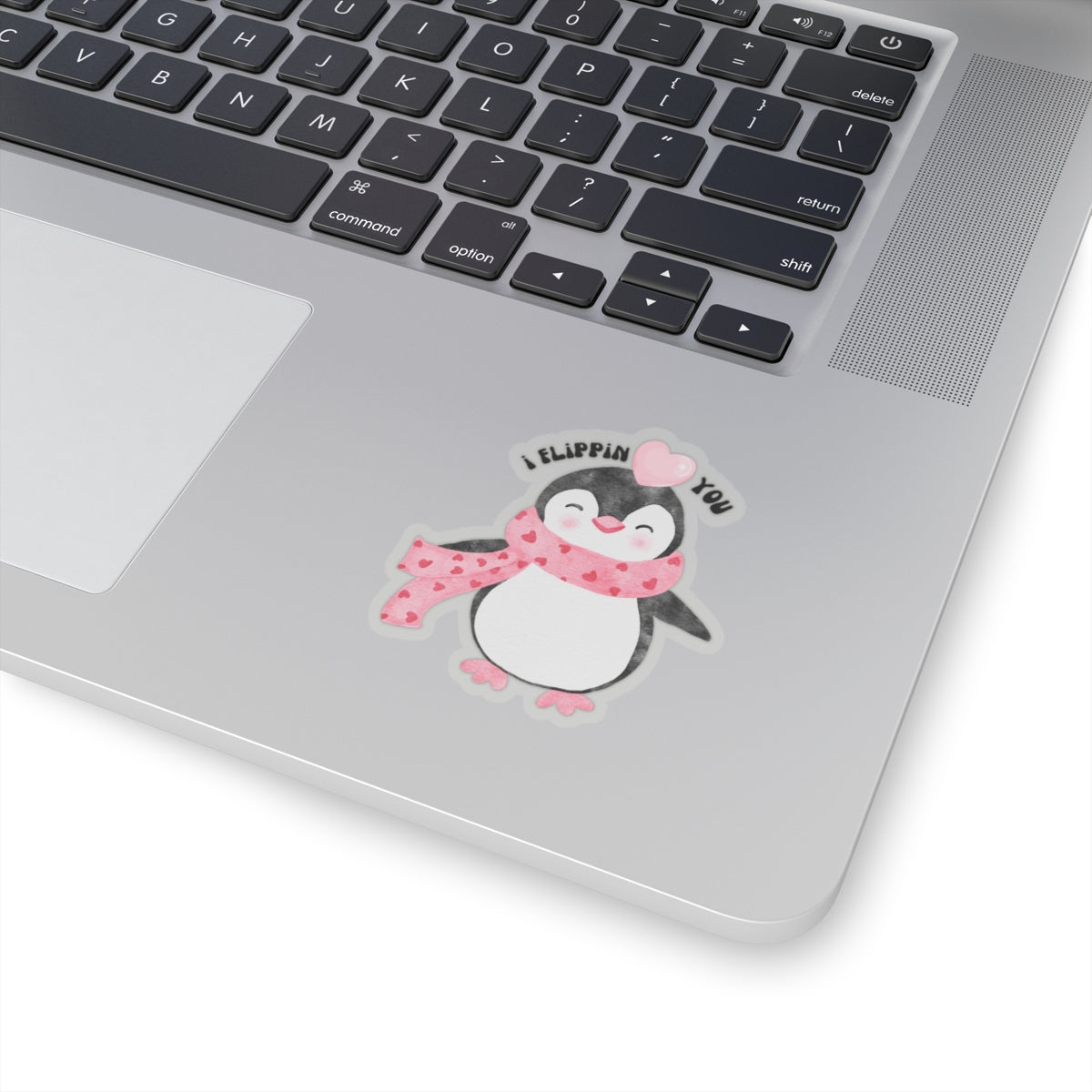Penguin Valentine Sticker — "I Flippin' Love You" Kiss-Cut Sticker