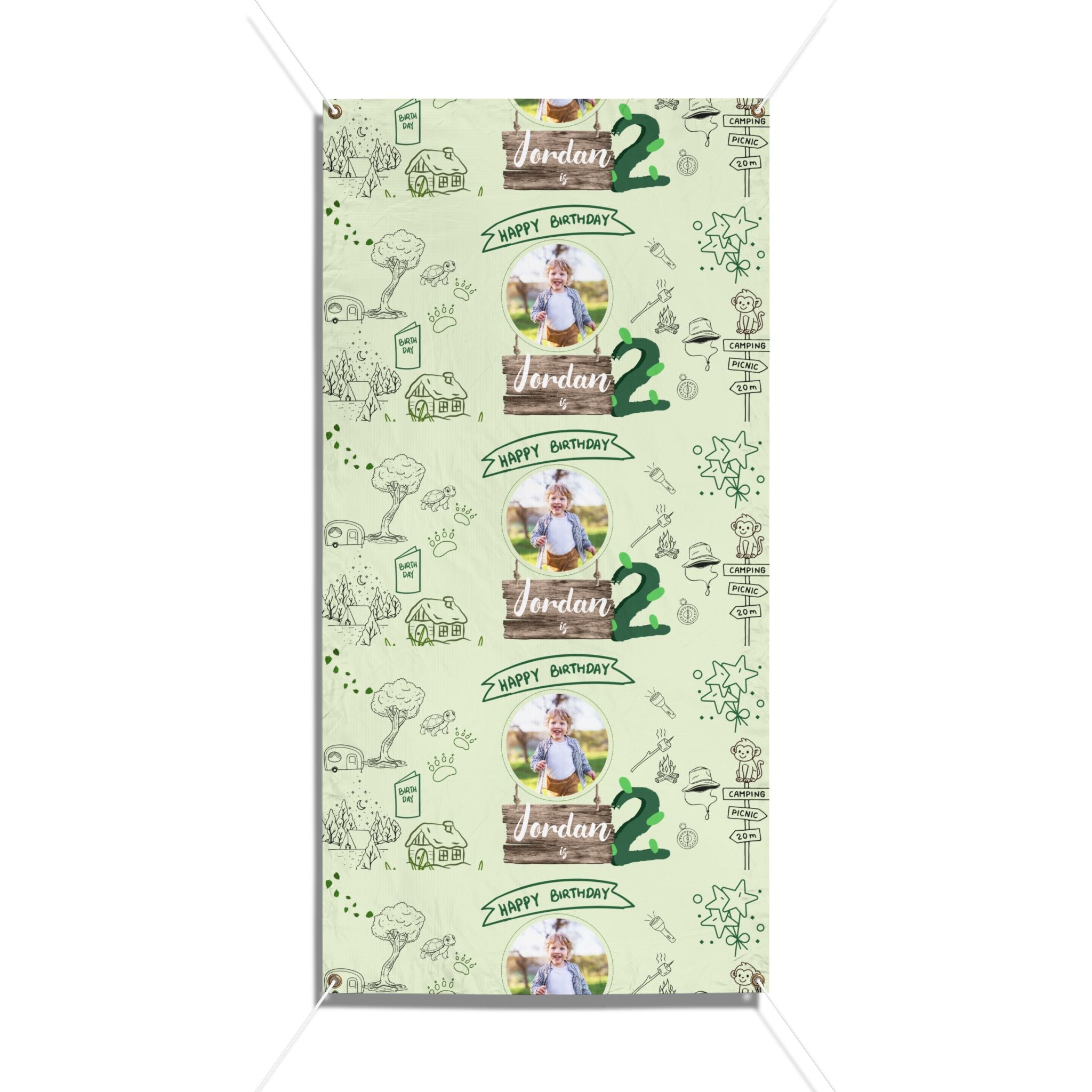 Custom Camping Party Banner | Custom Kids Outdoor Adventure
