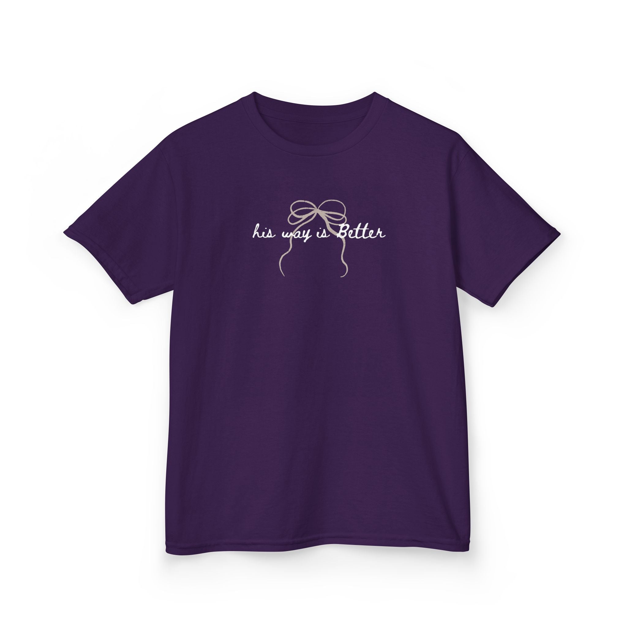 Kids T-Shirt — "His Way is Better" Bow Graphic Tee