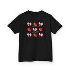 Kids Strawberry & Bow Graphic Tee — Cute Pink Bows, Fresh Fruit Design