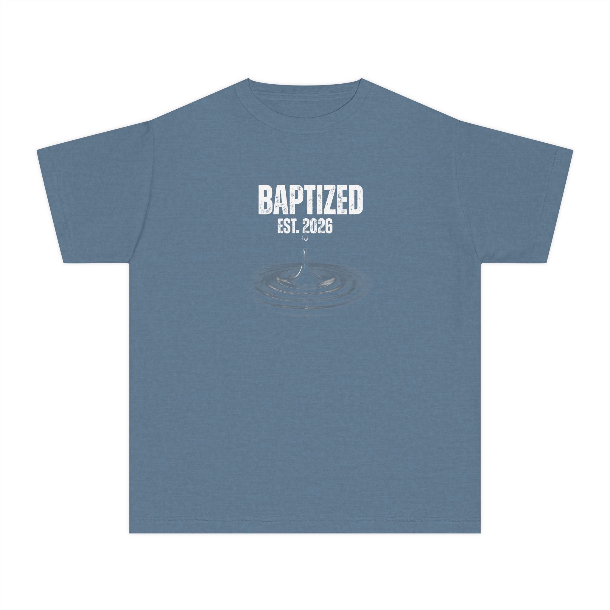 Baptized Tee - 'Baptized Est. 2026' Youth Christian Baptism T-Shirt