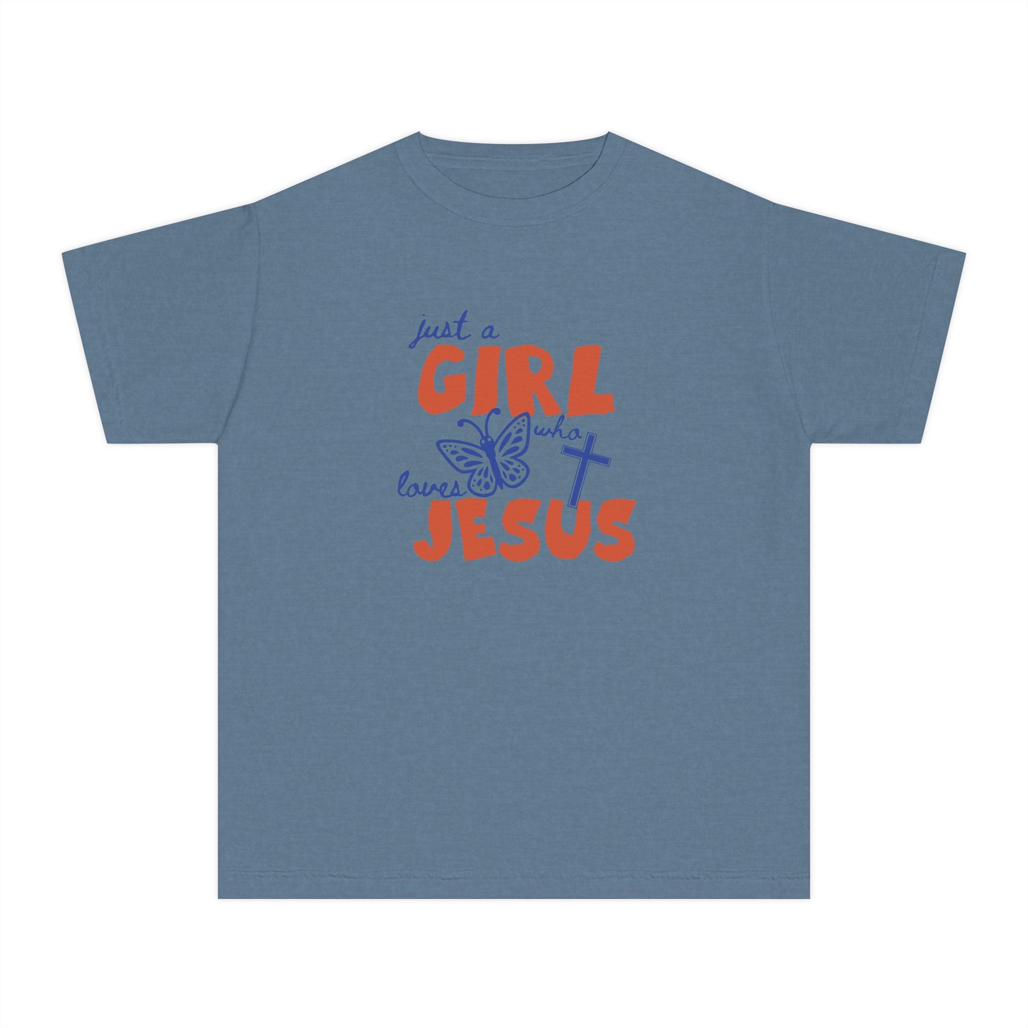 Youth Tee — "Just a Girl Who Loves Jesus" Christian Tee