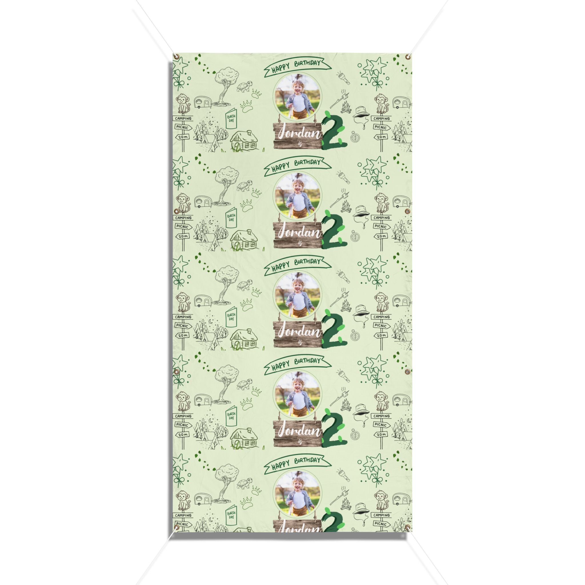 Custom Camping Party Banner | Custom Kids Outdoor Adventure