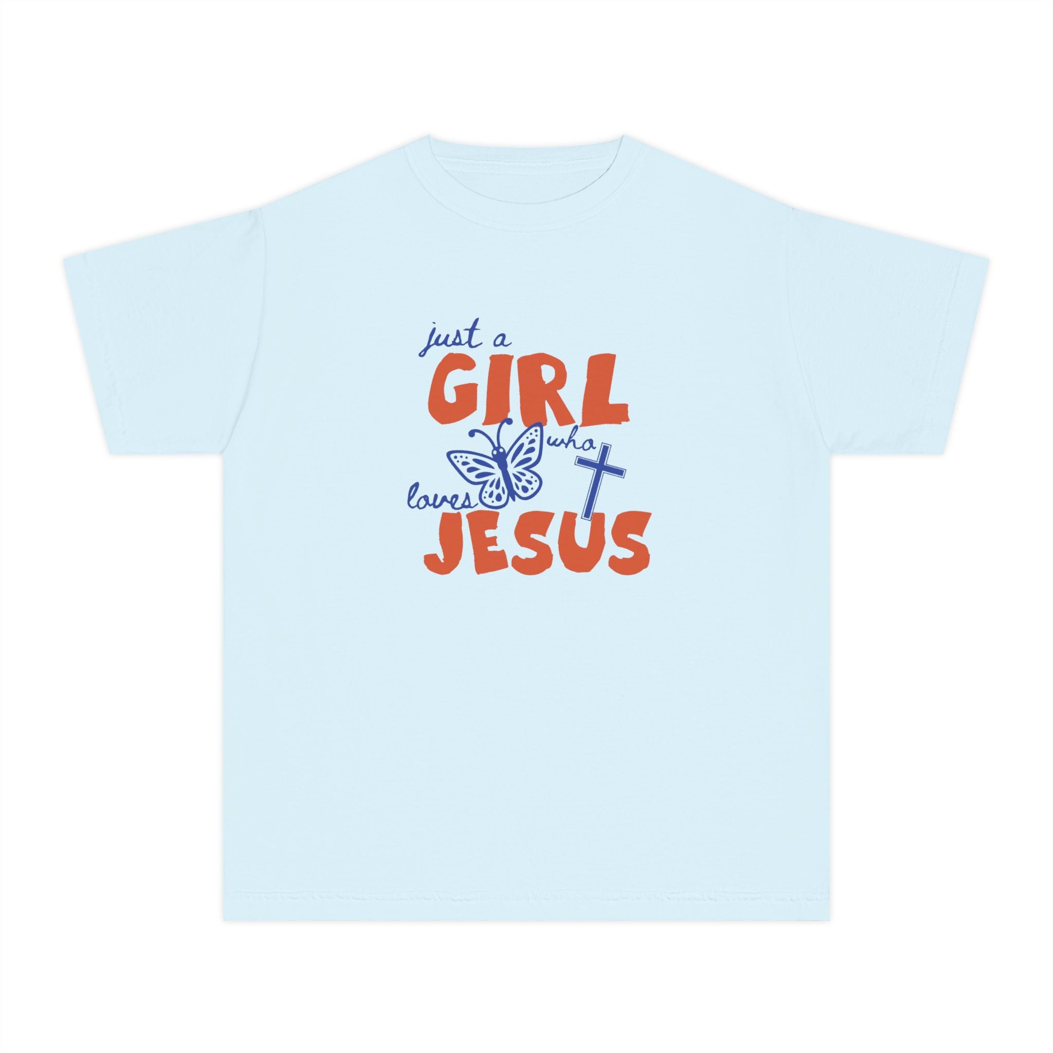 Youth Tee — "Just a Girl Who Loves Jesus" Christian Tee