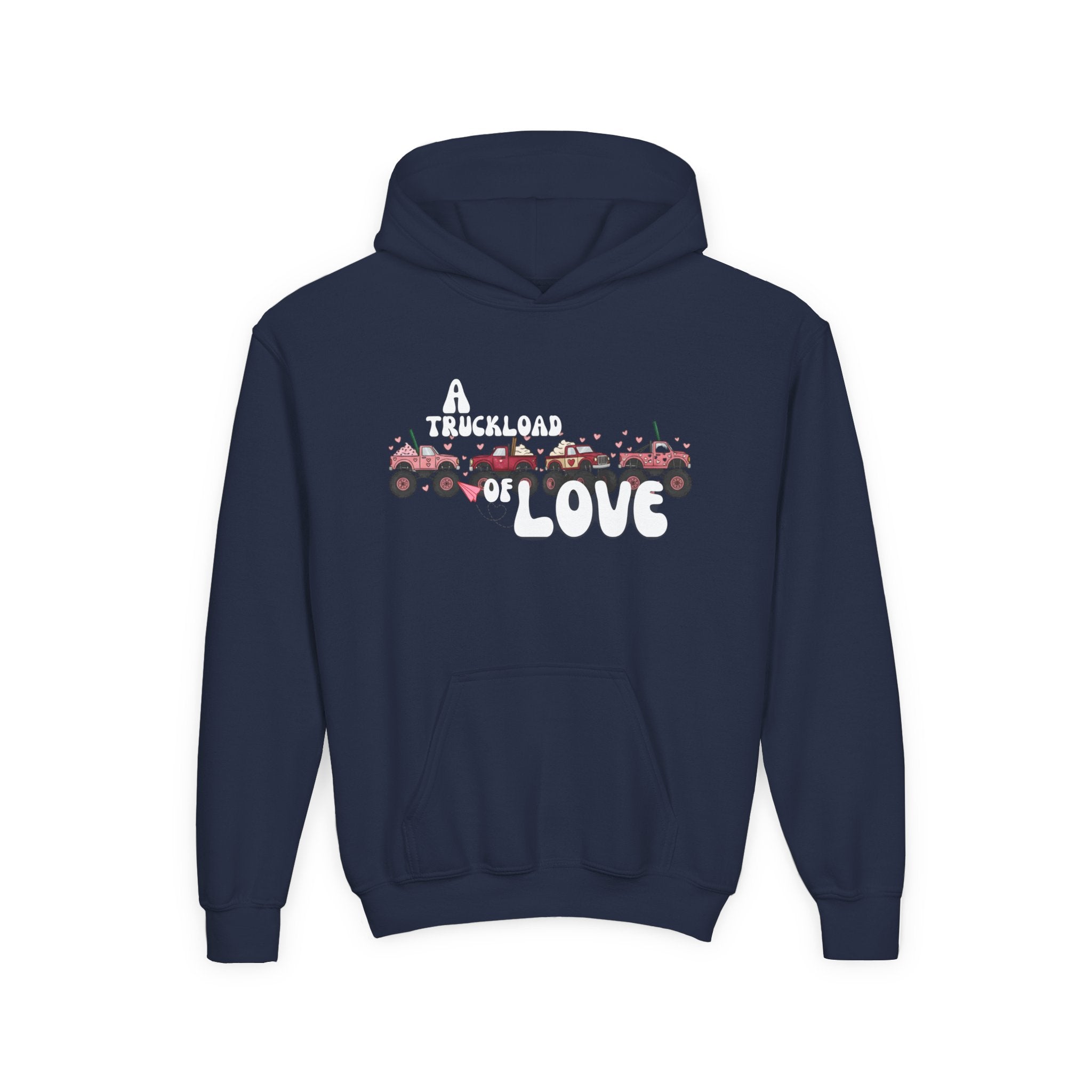 Youth Hoodie – Monster Truck Fleet Love Graphic