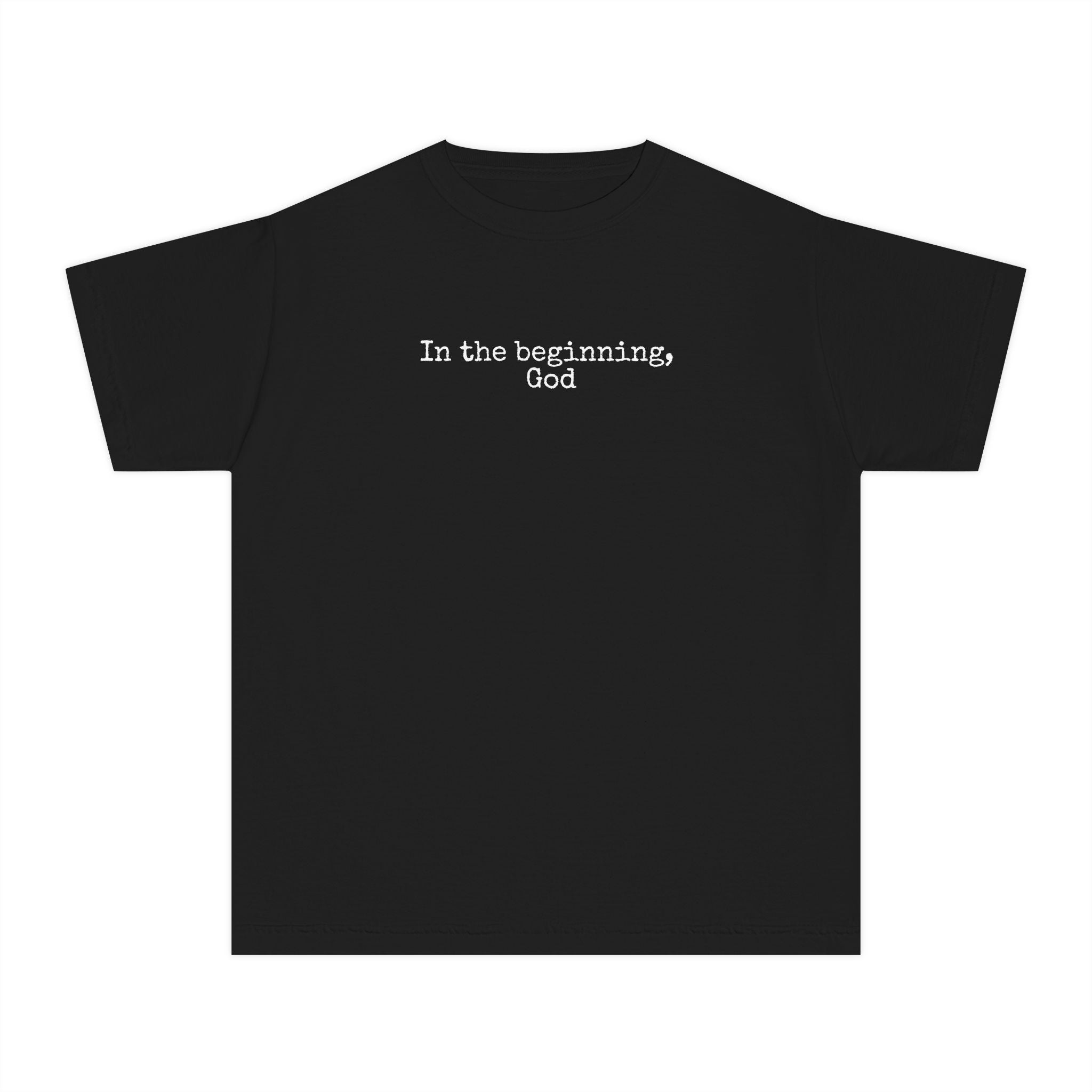 Youth Tee "In the beginning, God" — Christian Kids Scripture Shirt