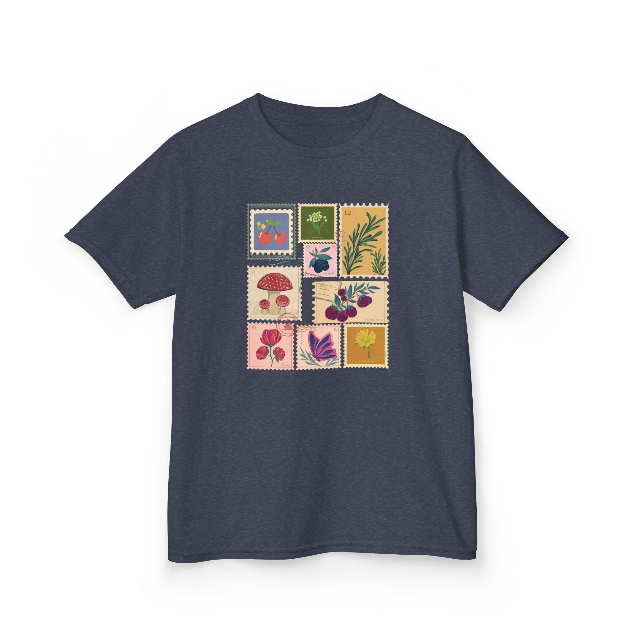 Vintage Floral Stamps Tee — Botanical postal stamps Graphic Shirt