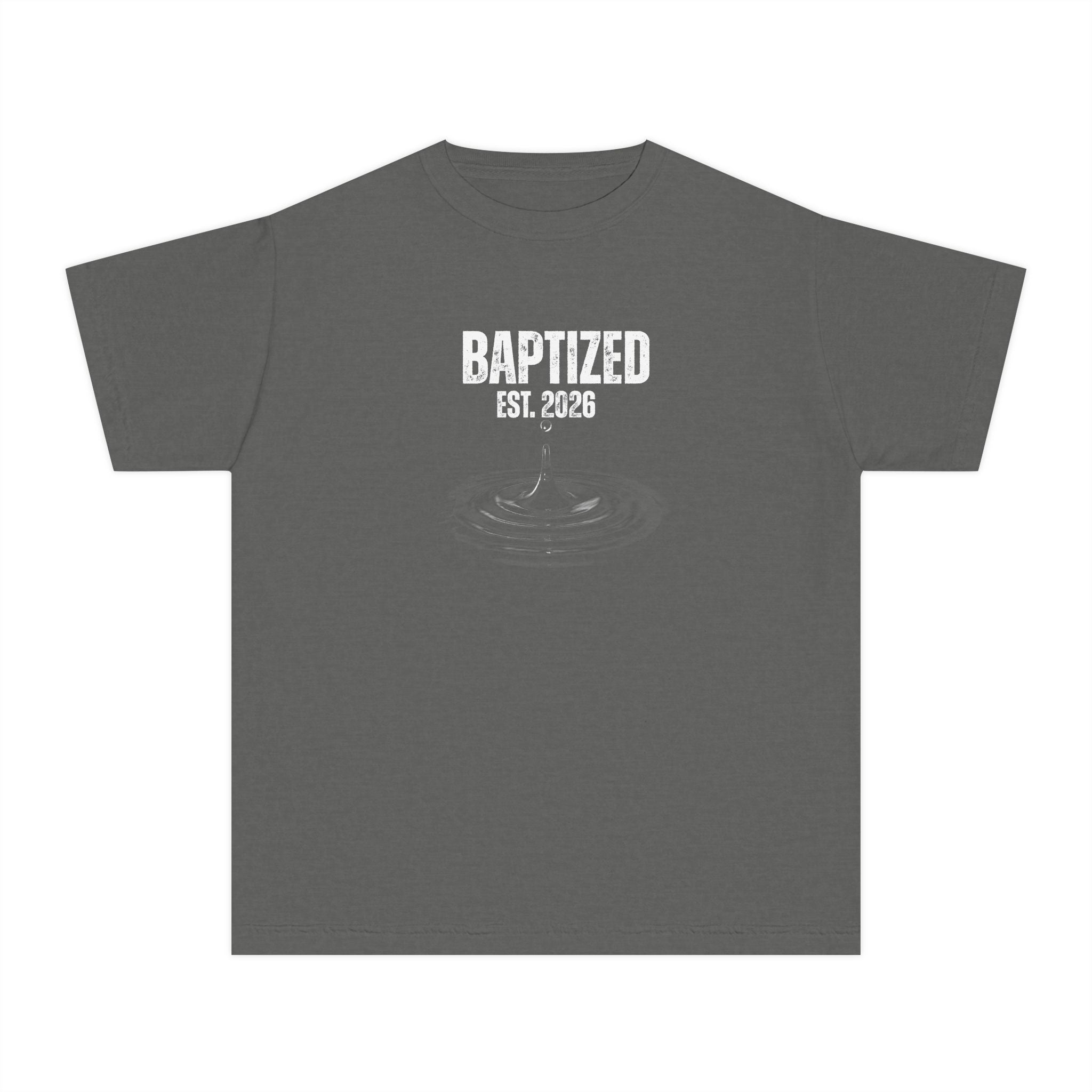 Baptized Tee - 'Baptized Est. 2026' Youth Christian Baptism T-Shirt