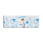 Soccer Birthday Photo Banner, Vinyl Banner | Custom Name, Blue Doodle Sports Theme