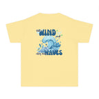 Youth Tee — "The Wind and Waves" Surf Wave Graphic Shirt (Kids Coastal Summer Tee)