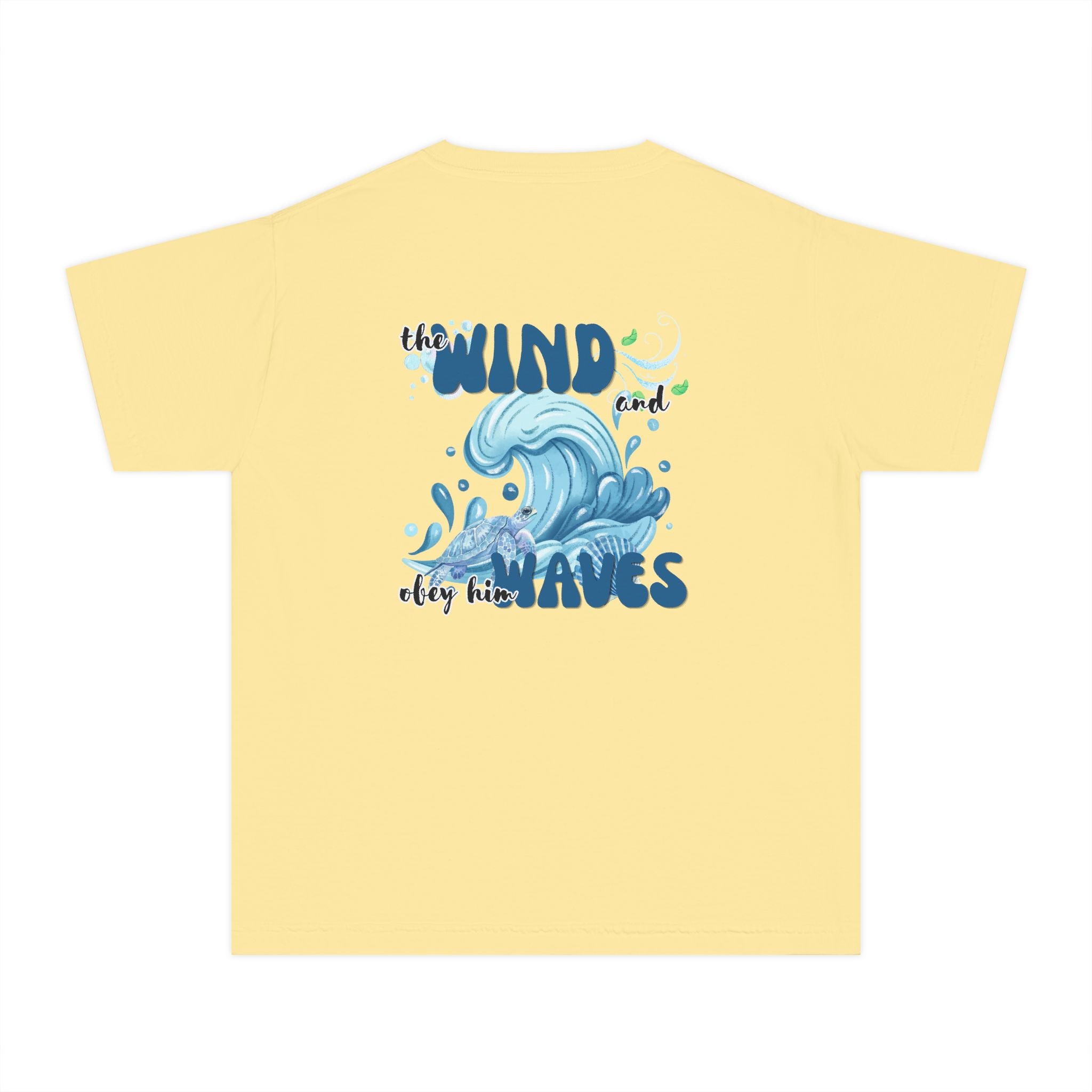 Youth Tee — "The Wind and Waves" Surf Wave Graphic Shirt (Kids Coastal Summer Tee)