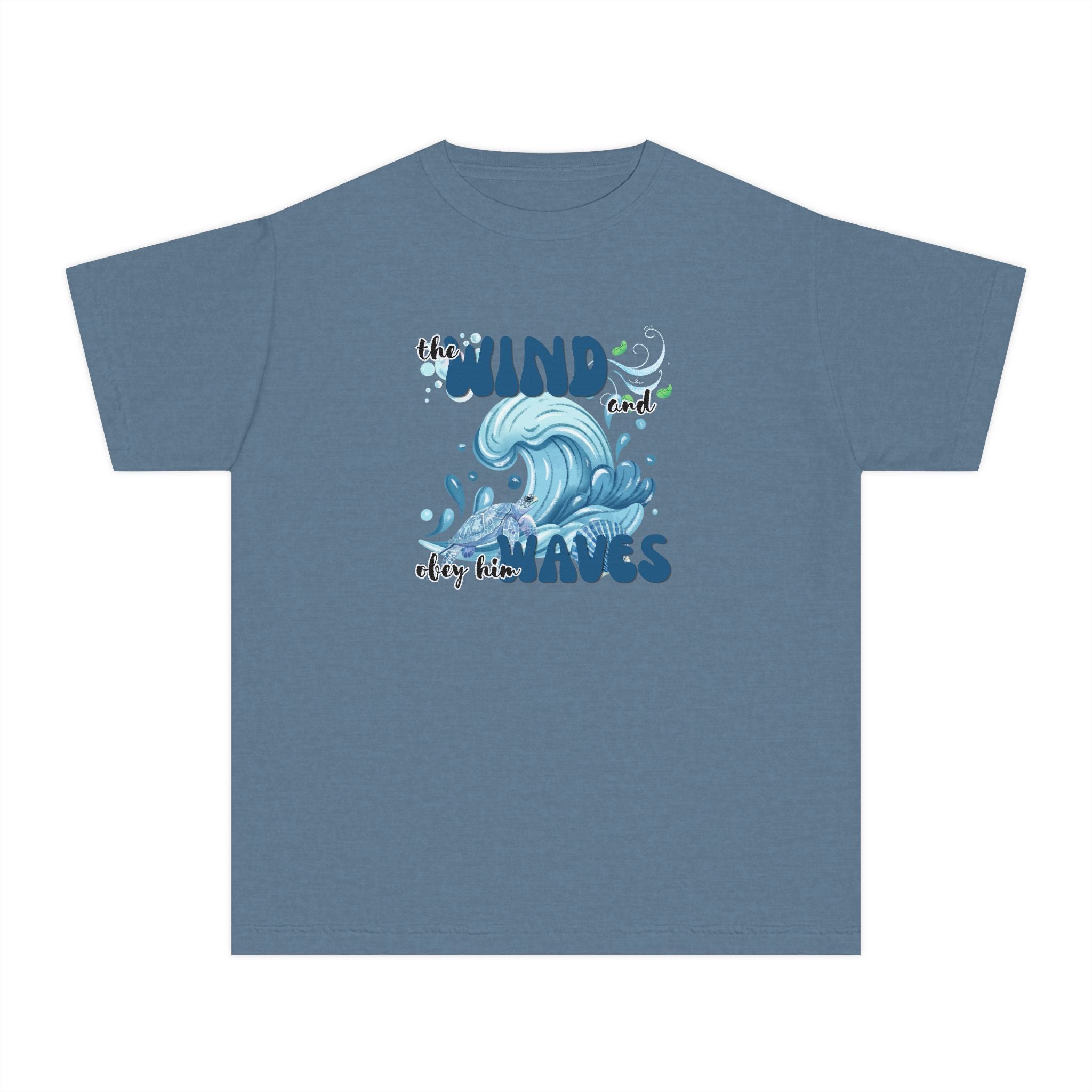 Youth Tee — "The Wind and Waves" Surf Wave Graphic Shirt
