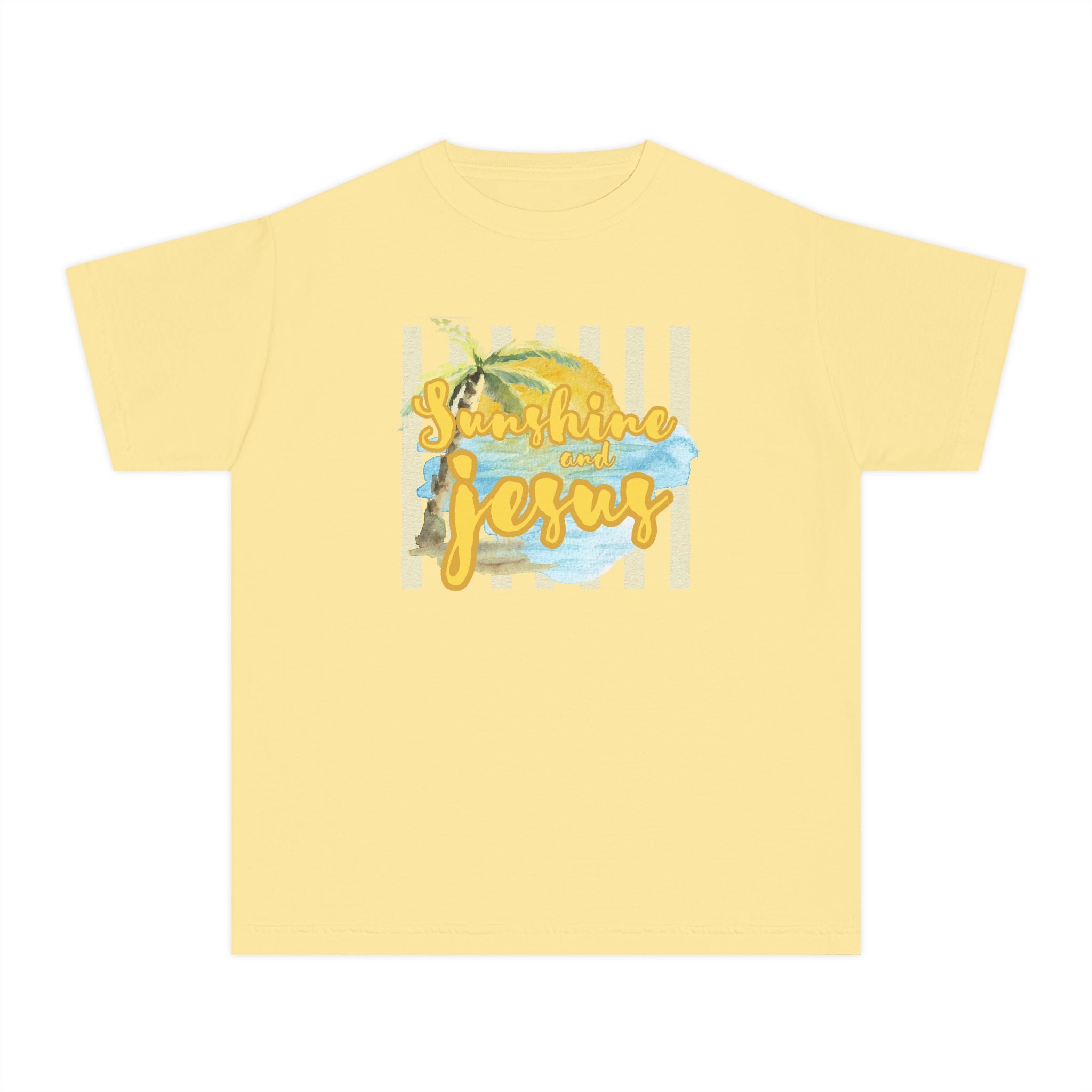 Youth Tee — "Sunshine and Jesus" Palm Beach Christian Graphic Shirt