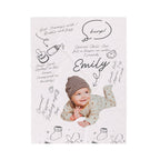 Personalized Baby Photo Name Blanket Velveteen Plush Blanket | Custom Baby Milestone Design