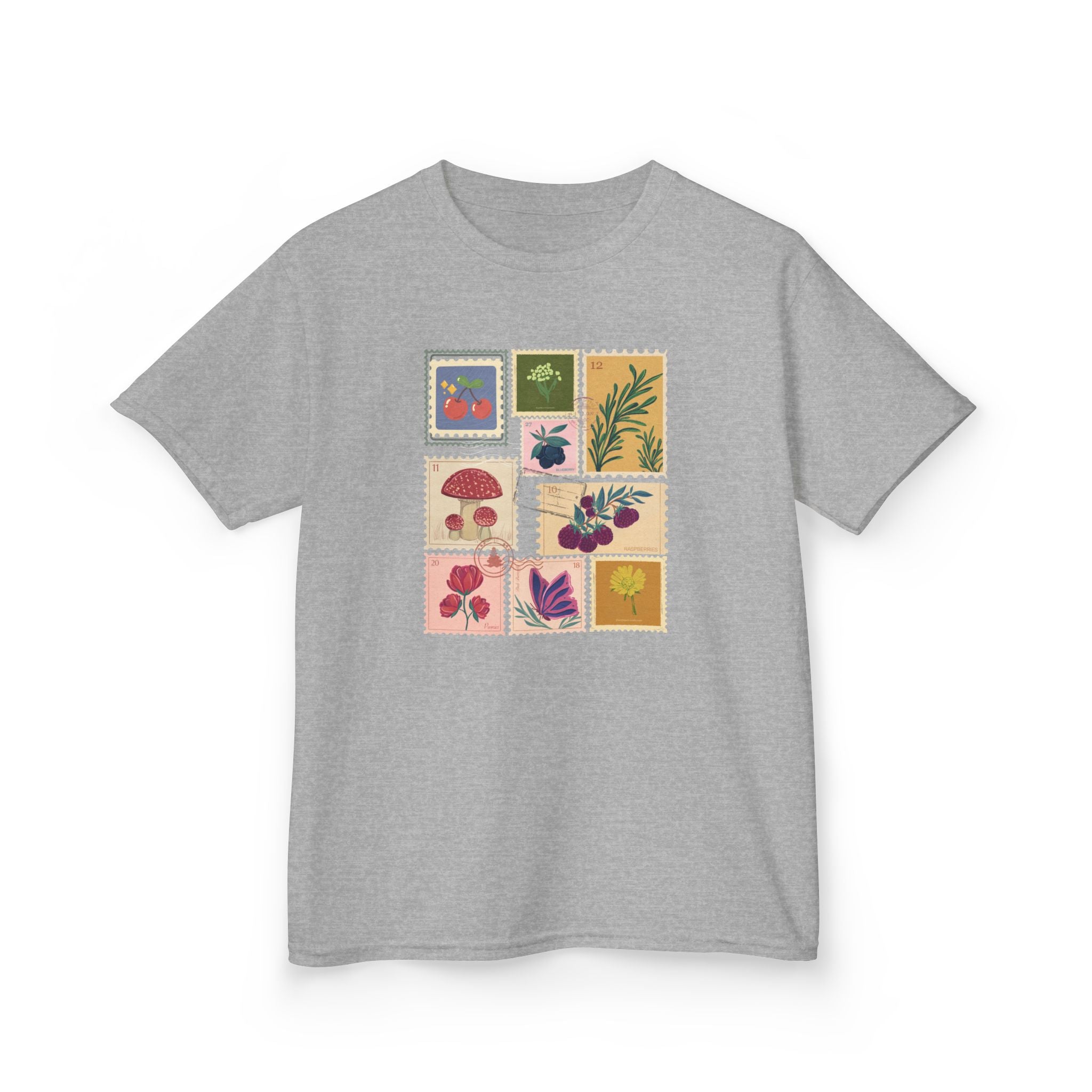 Vintage Floral Stamps Tee — Botanical postal stamps Graphic Shirt