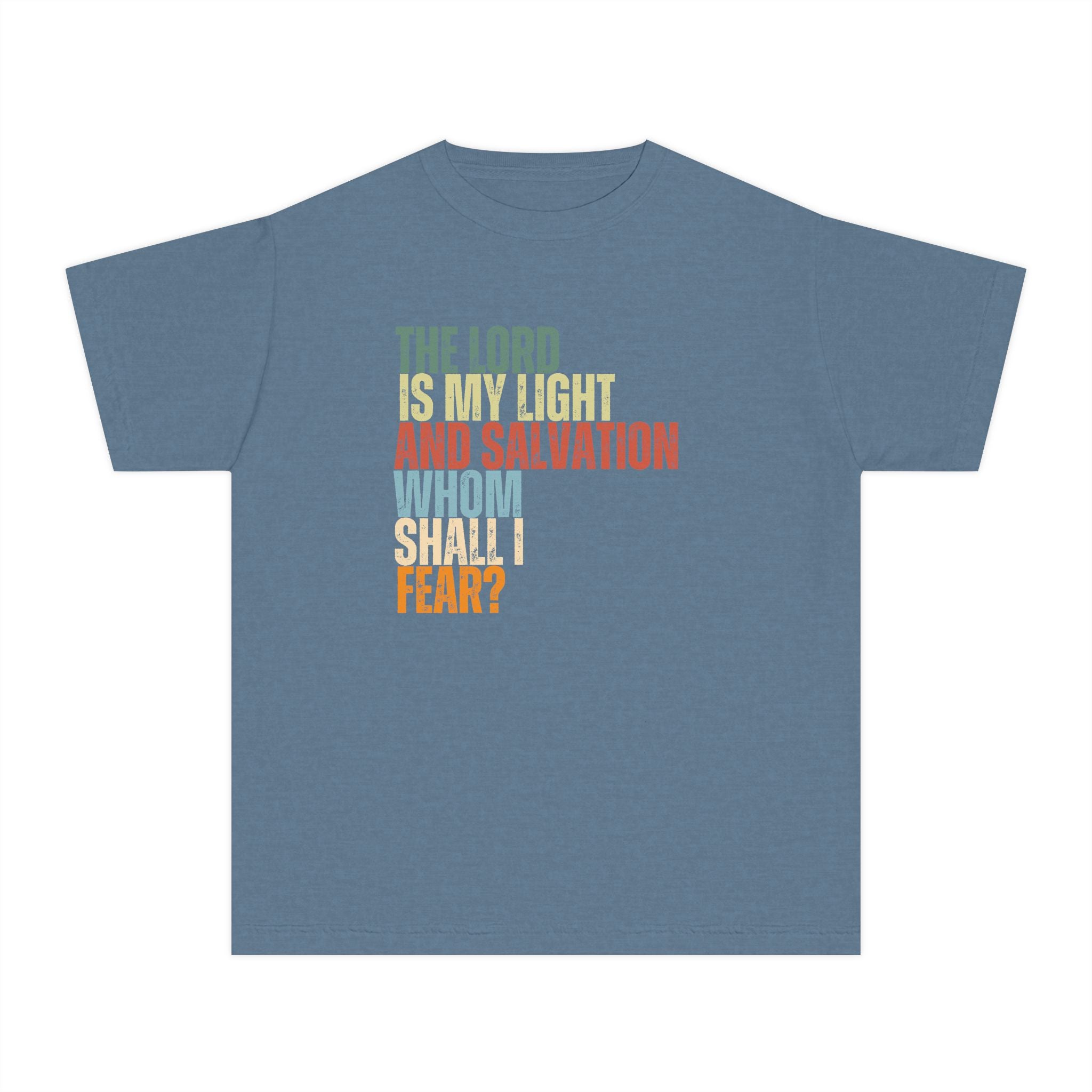 Youth Tee — "The Lord Is My Light and Salvation" Christian Faith T‑Shirt