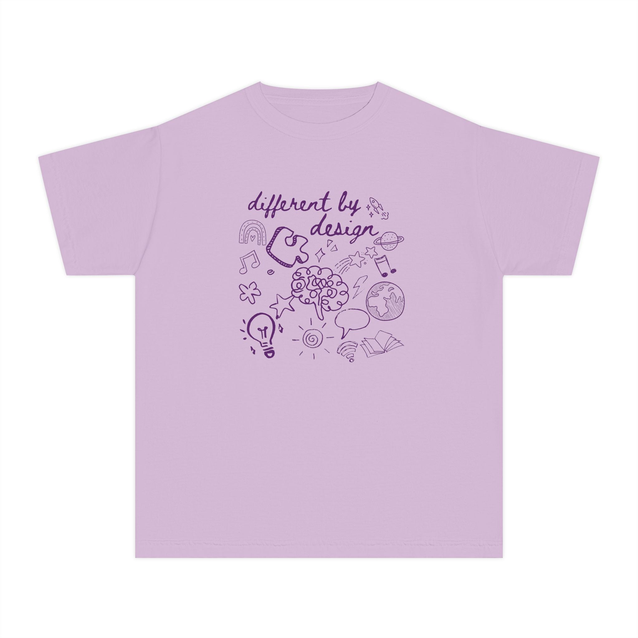Youth Tee — “Different By Design” Creativity & Neurodiversity Graphic