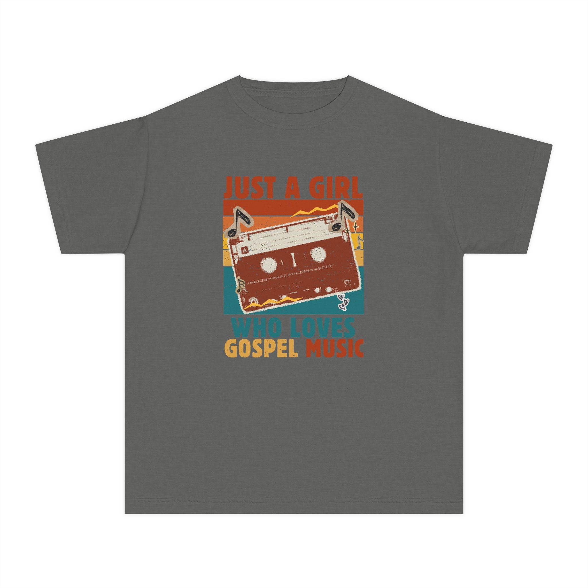 Youth Tee — "Just a Girl Who Loves Gospel Music" Retro Cassette Shirt