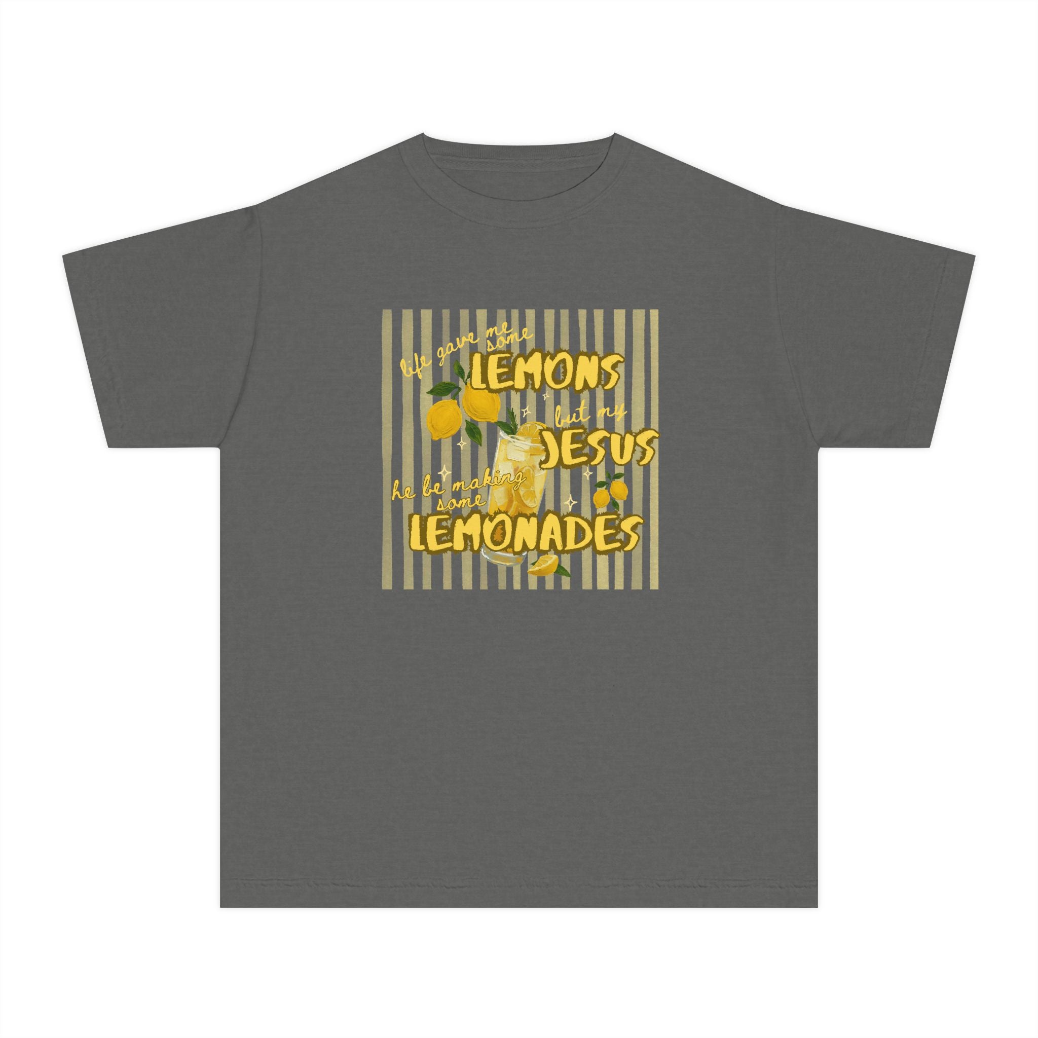 Youth Lemonade Tee – “When Life Gives Lemons Let Us Be Makers of Lemonade” Christian Kids T‑Shirt