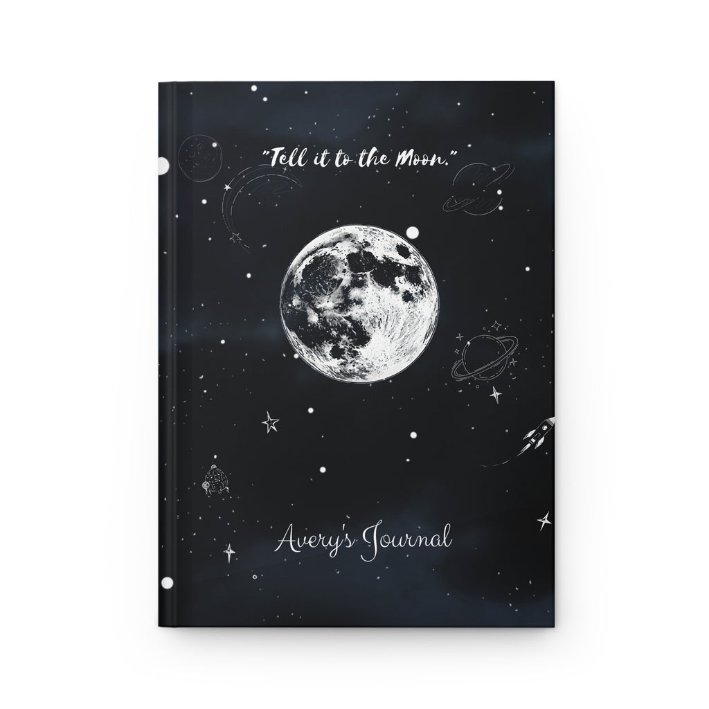 Moonlight Black Journal — "Tell it to the Moon" Hardcover Journal