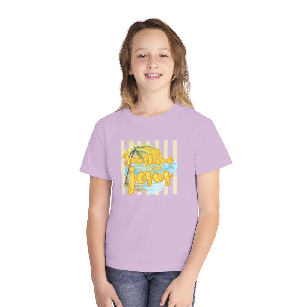 Youth Tee — "Sunshine and Jesus" Palm Beach Christian Graphic Shirt