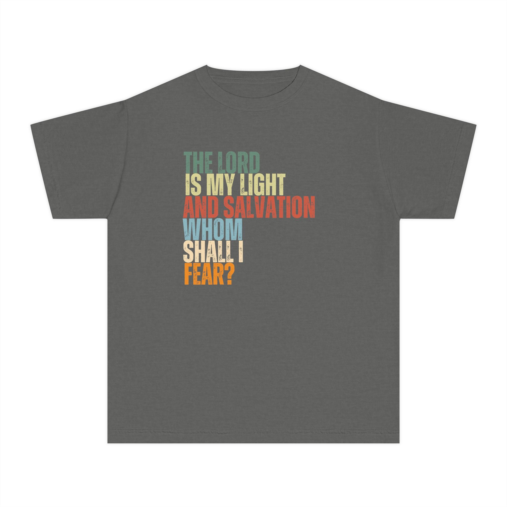 Youth Tee — "The Lord Is My Light and Salvation" Christian Faith T‑Shirt