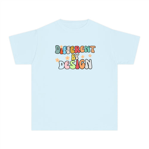 Youth T-Shirt — "Different by Design" Colorful Retro Kids Tee