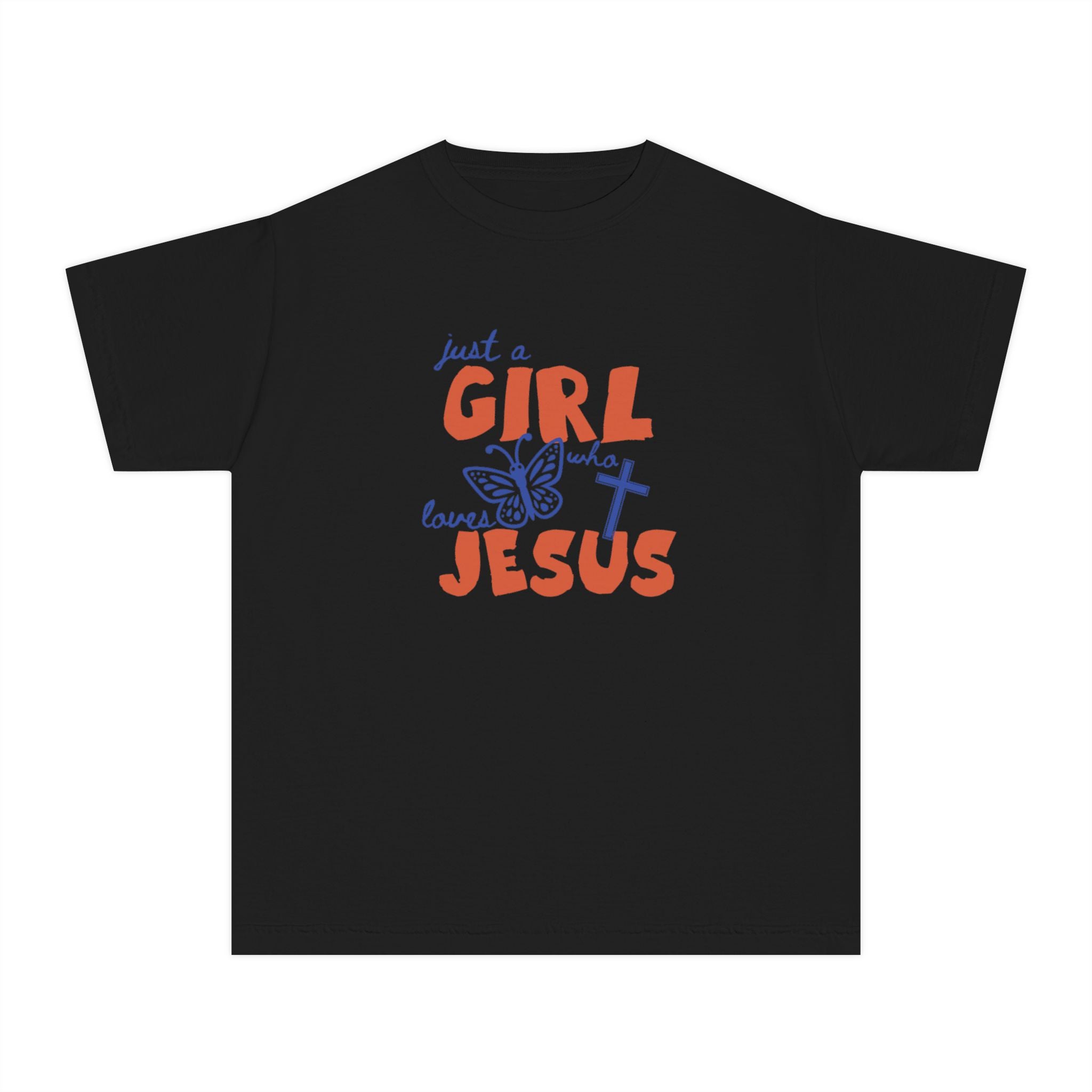 Youth Tee — "Just a Girl Who Loves Jesus" Christian Tee