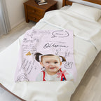 Personalized Photo Name Pink Toddler Personality Blanket