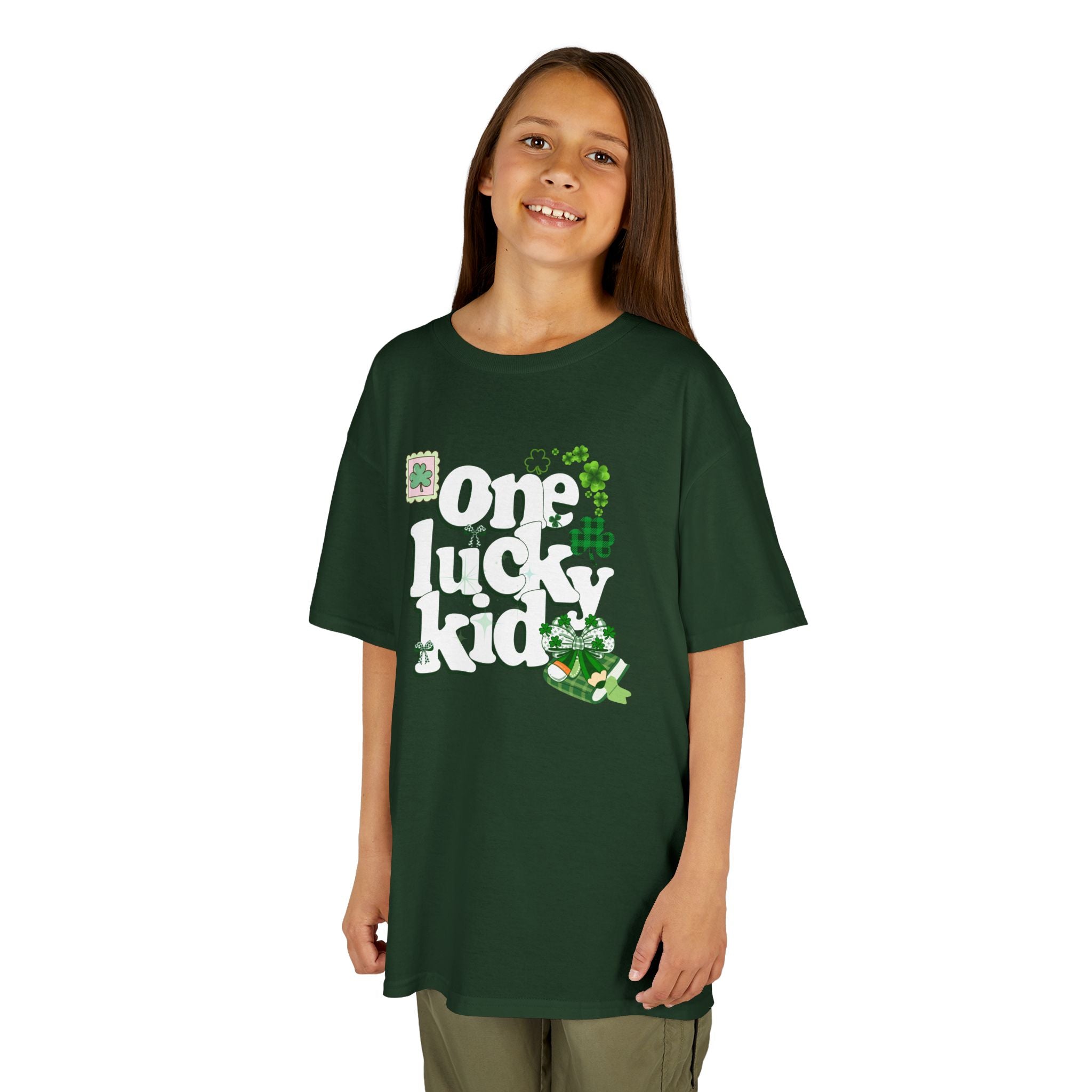 Kids Tee — "One Lucky Kid" Shamrock St. Patrick’s Day Shirt
