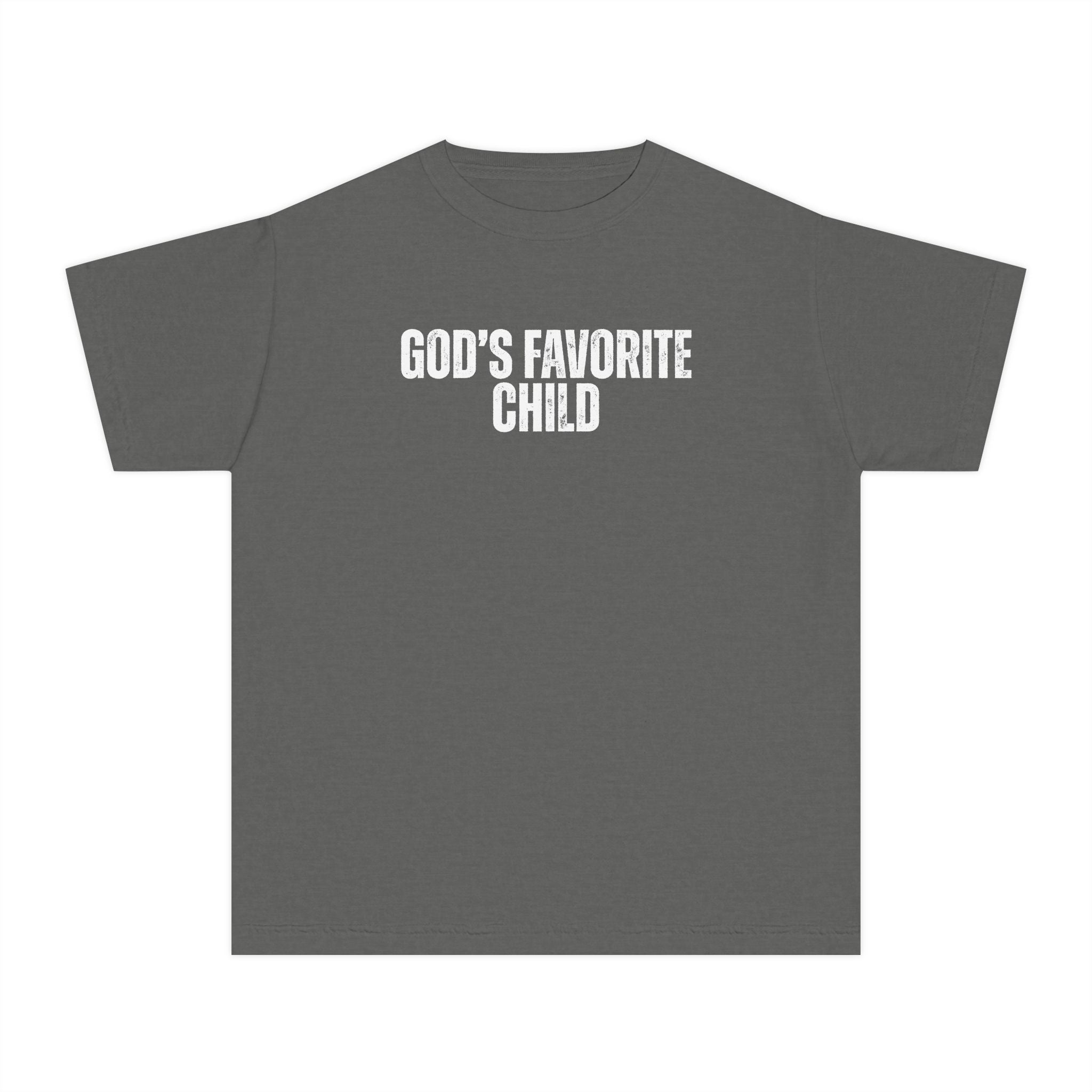 Youth T-Shirt "God's Favorite Child" – Faith-Based Kids Tee, Christian Message Gift