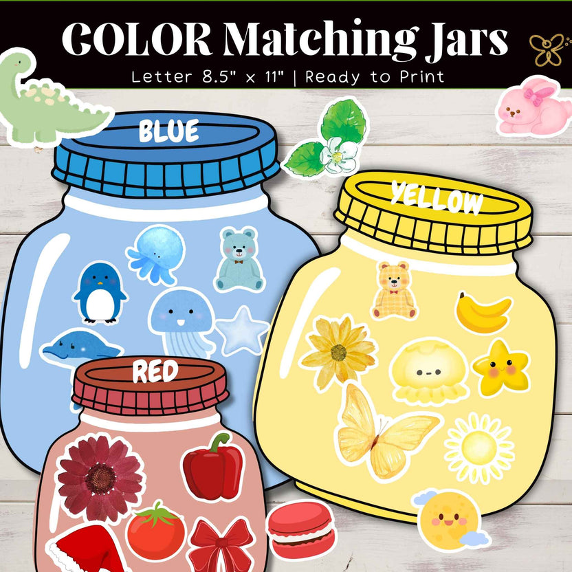 Toddler Color Matching Game, Toddler Color Printable – Sweet Bumble Kids
